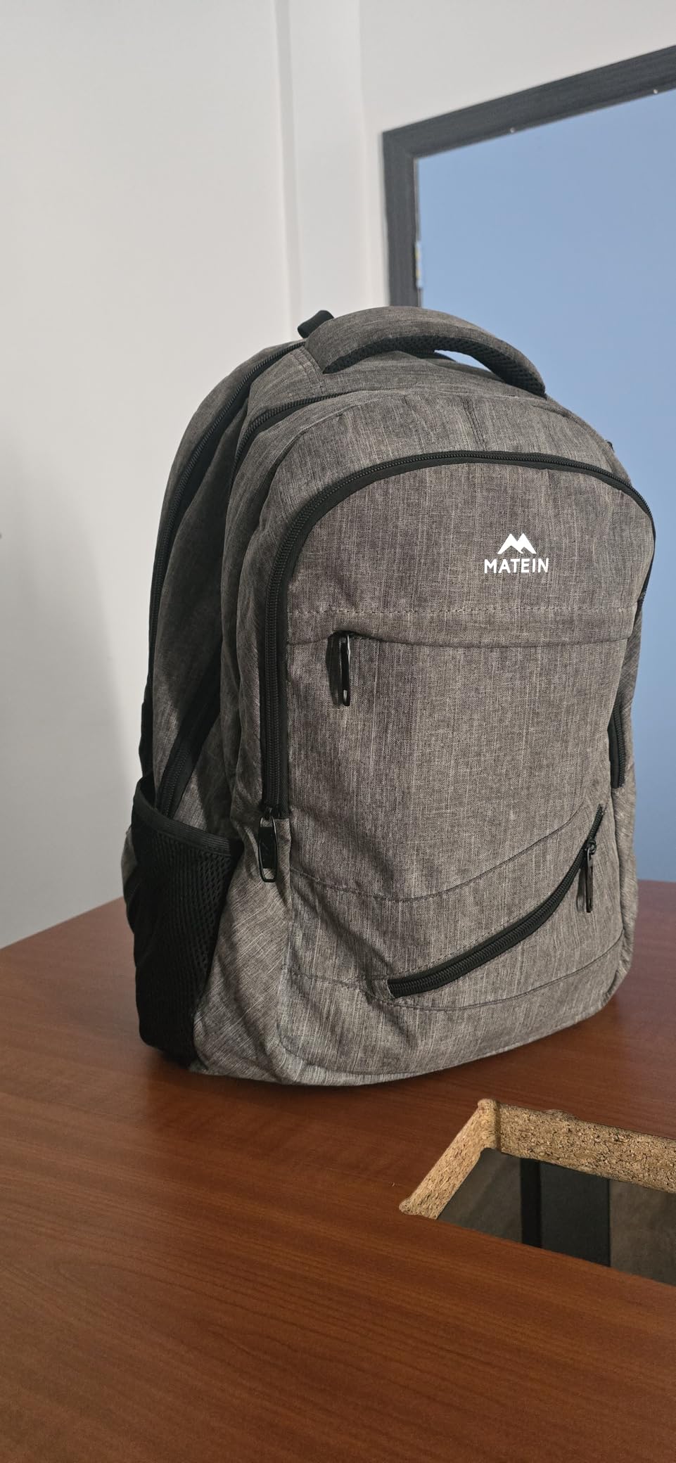 MATEIN Travel Laptop Backpack, 17 Inch Work TSA Approved Carry on Backpack, Large Computer Business Bag for Men Women with Trolley Sleeve and Anti Theft Pocket, College School Rucksack Book Bag, Grey customer photo 1