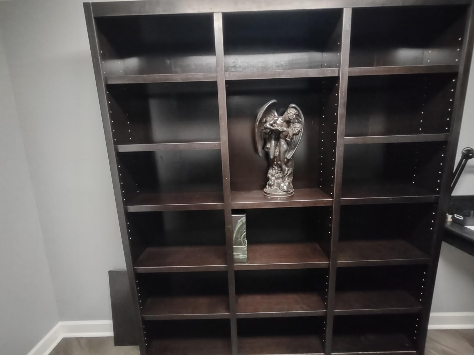 Concepts In Wood Traditional 84inches Tall 18-Shelf Triple Wide Wood Bookcase, Dry Oak customer photo 2
