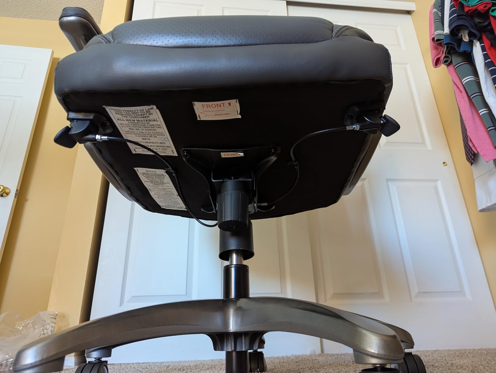 Amazon Basics Ergonomic Executive Office Chair with Adjustable Lumbar Support, Flip-up Arms, Height Adjustable, 360 Rolling Swivel, Computer Desk Chair, Grey Leather customer photo 1