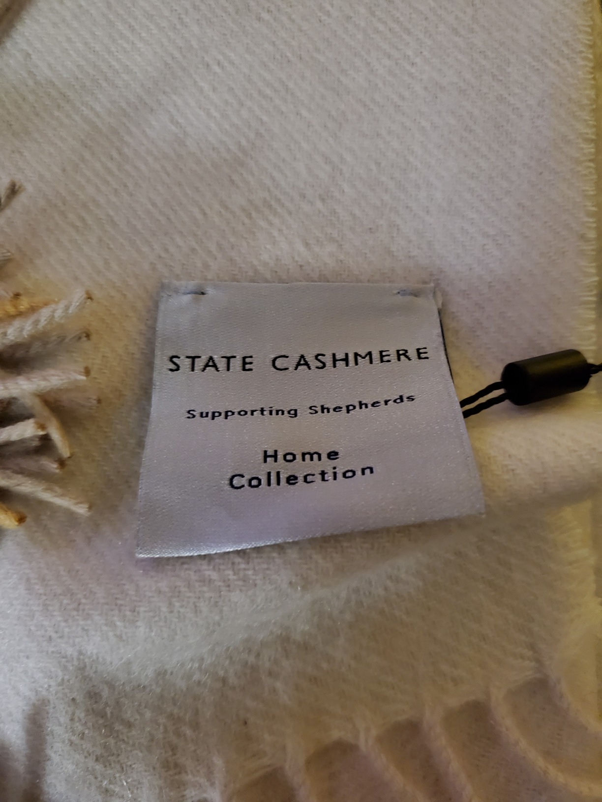 State Cashmere Multicolored Striped Home Throw Blanket with Decorative Fringe 100% Pure Cashmere customer photo 2