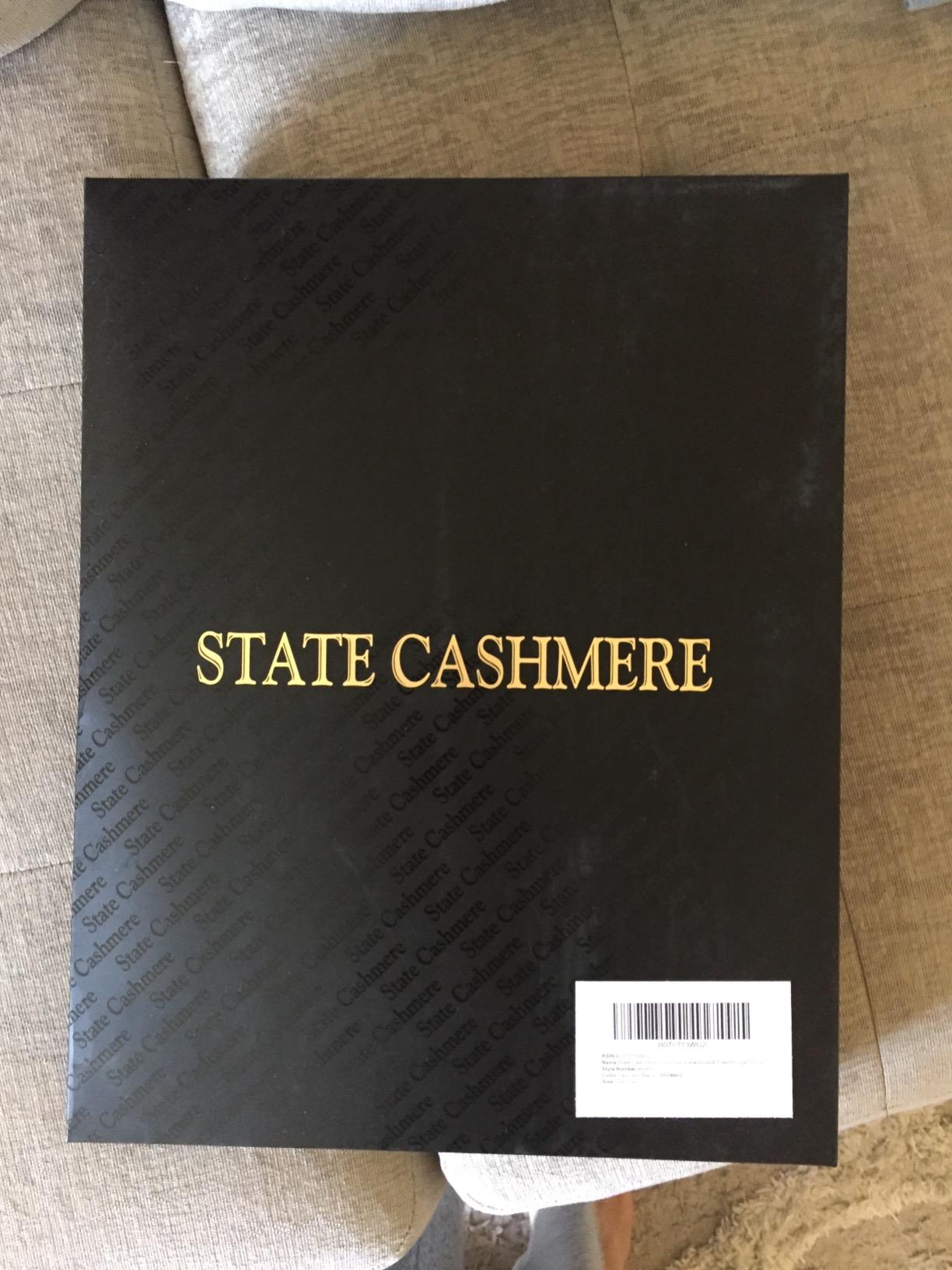 State Cashmere Reversible Throw Blanket with Fringes - Made with Merino Wool & Cashmere customer photo 1