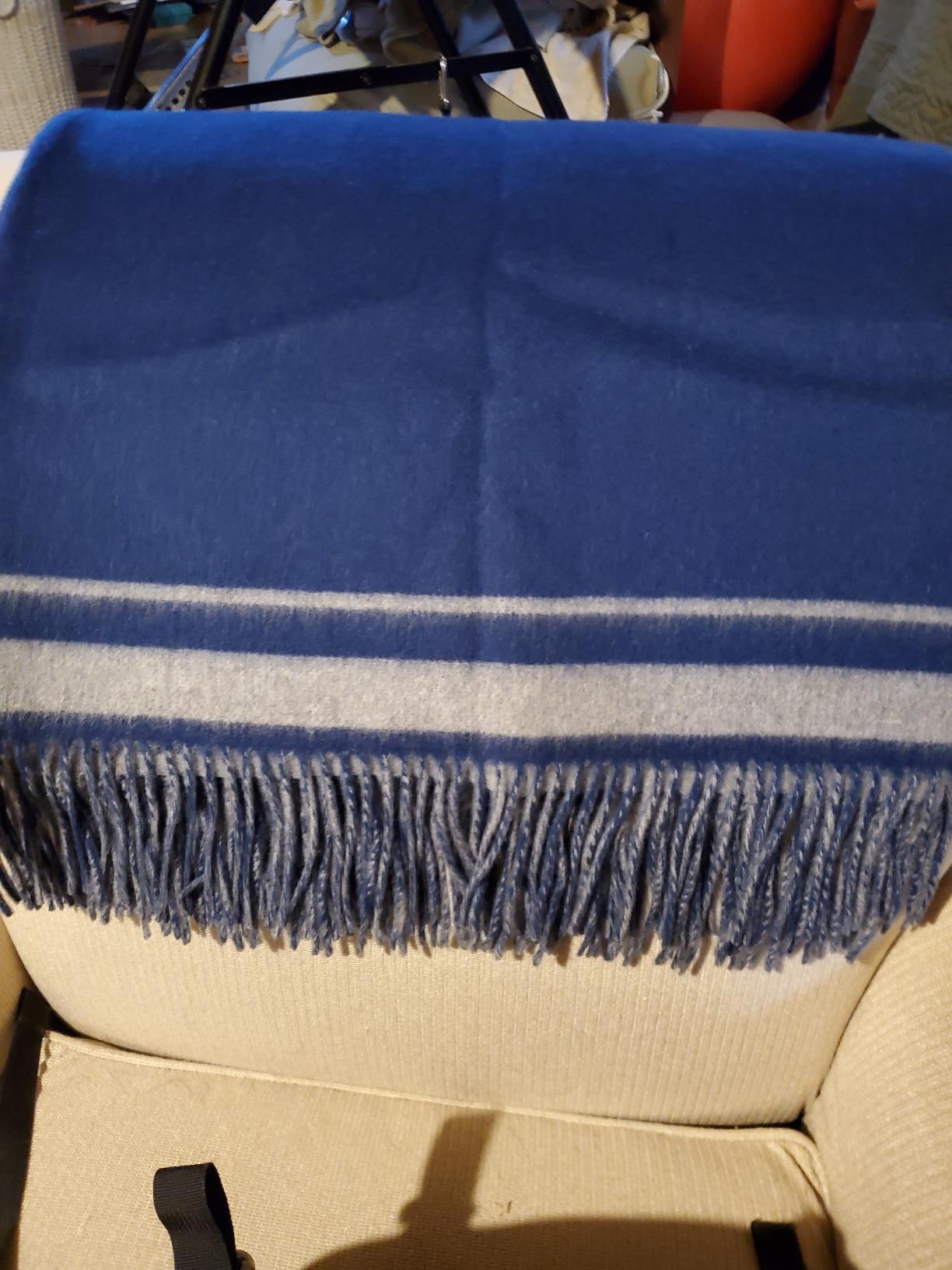 State Cashmere Reversible Throw Blanket with Fringes - Made with Merino Wool & Cashmere customer photo 2