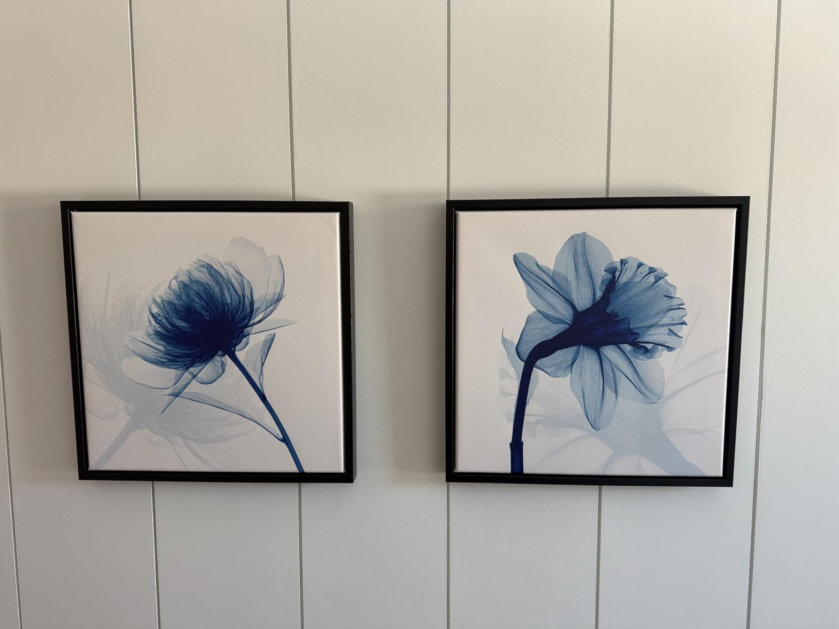 Wieco Art Blue Abstract Flowers 3 Panels Giclee Canvas Prints Wall Art Modern Pictures Artwork for Living Room Bedroom and Home Decorations customer photo 1