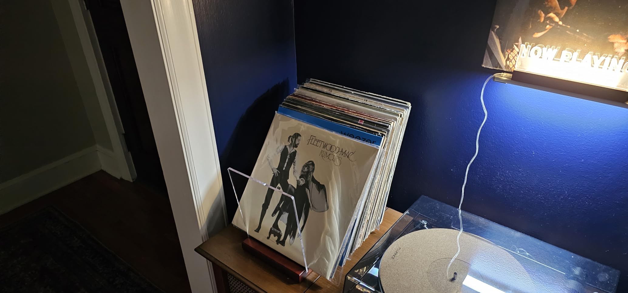 Premium Vinyl Record Storage - a Mid-Century Style Record Holder for Albums, 60-70 LP Capacity - Complements Any Record Player (Brown) customer photo 2