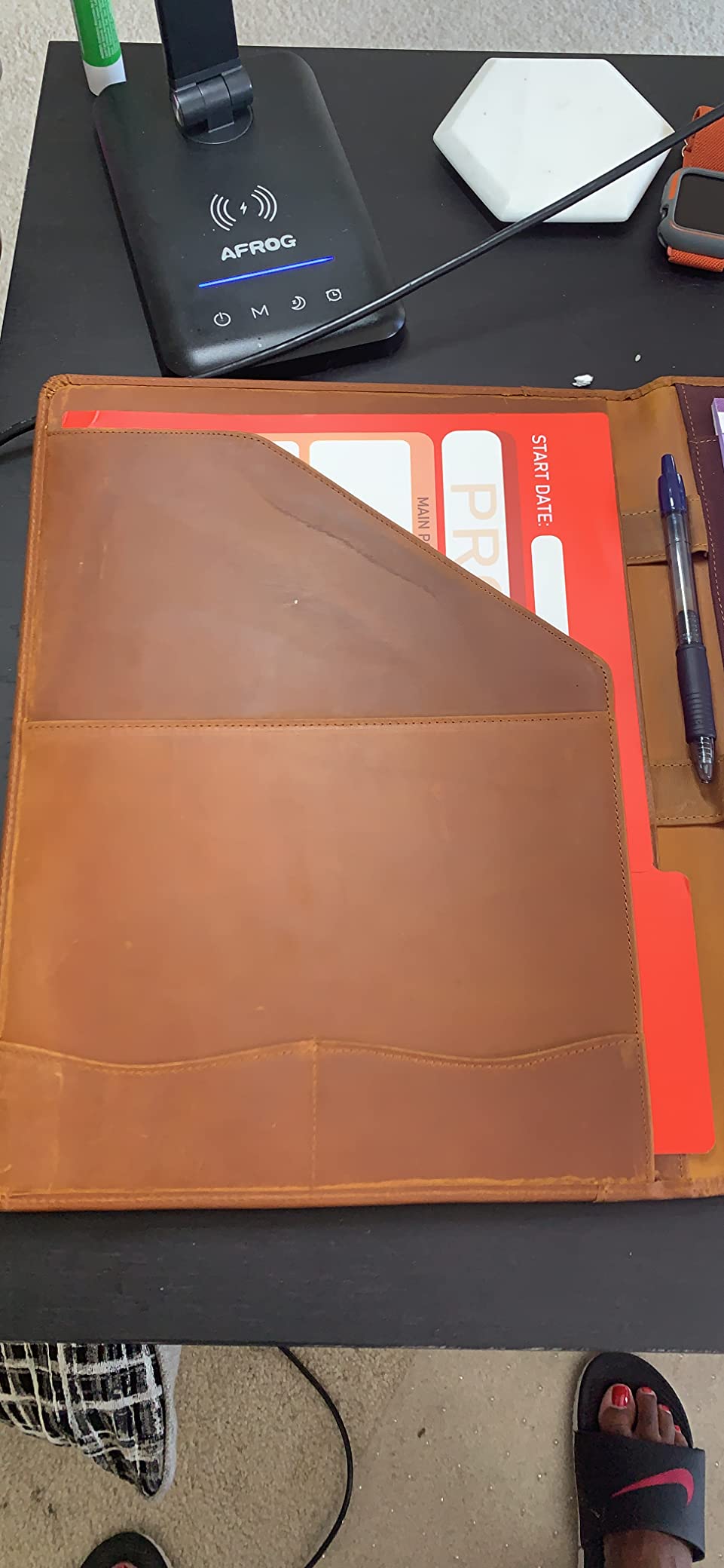 Jack&Chris Leather Portfolio, A4 Document Folder Legal Pad Padfolio, Professional Writing Letter Notepad Clipboard Sleeve Organizer, Resume Folio Binder for Men&Women, JC1823 customer photo 2