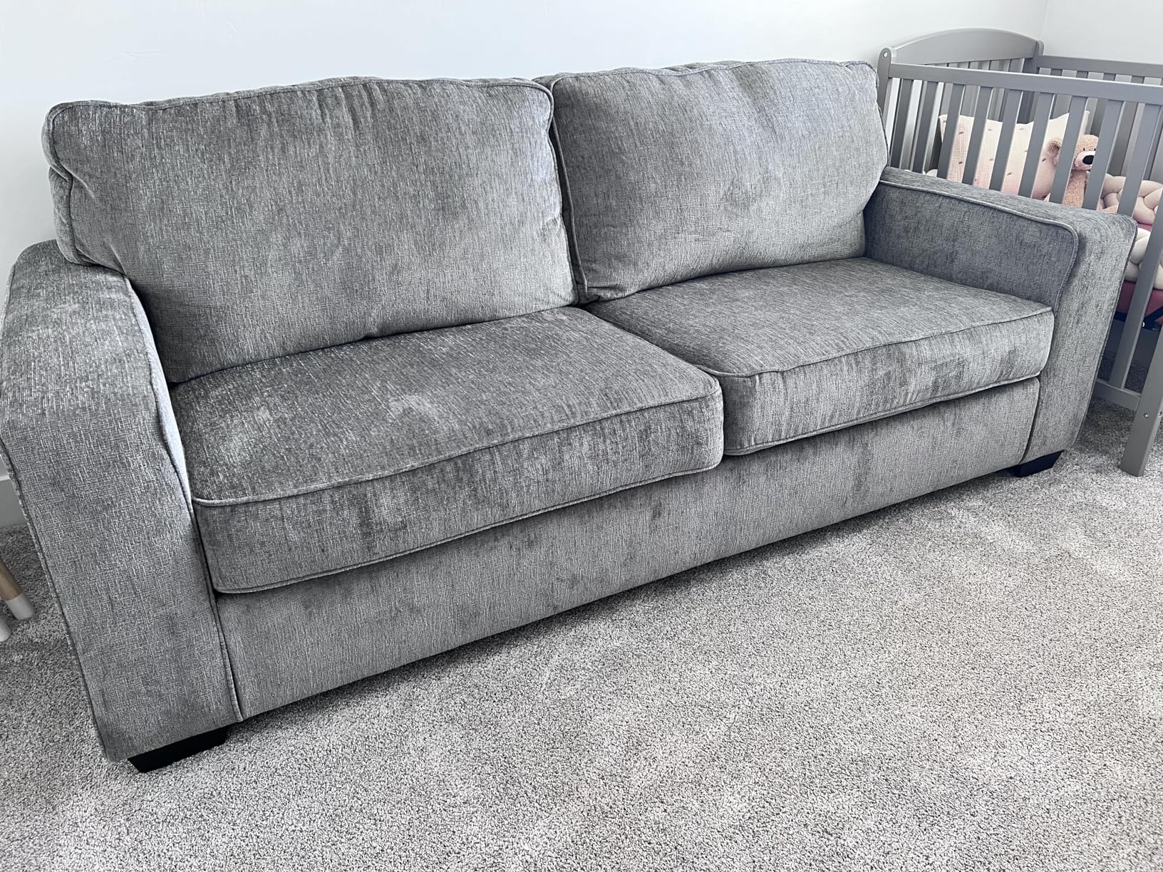 Signature Design by Ashley Altari Modern Queen Sofa Sleeper with 2 Accent Pillows, Light Gray customer photo 1
