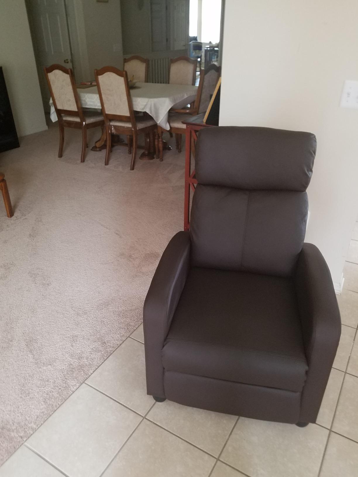 Yaheetech Recliner Chair Home Theater Seating PU Leather Recliner Sofa for Living Room Bedroom Brown customer photo 2