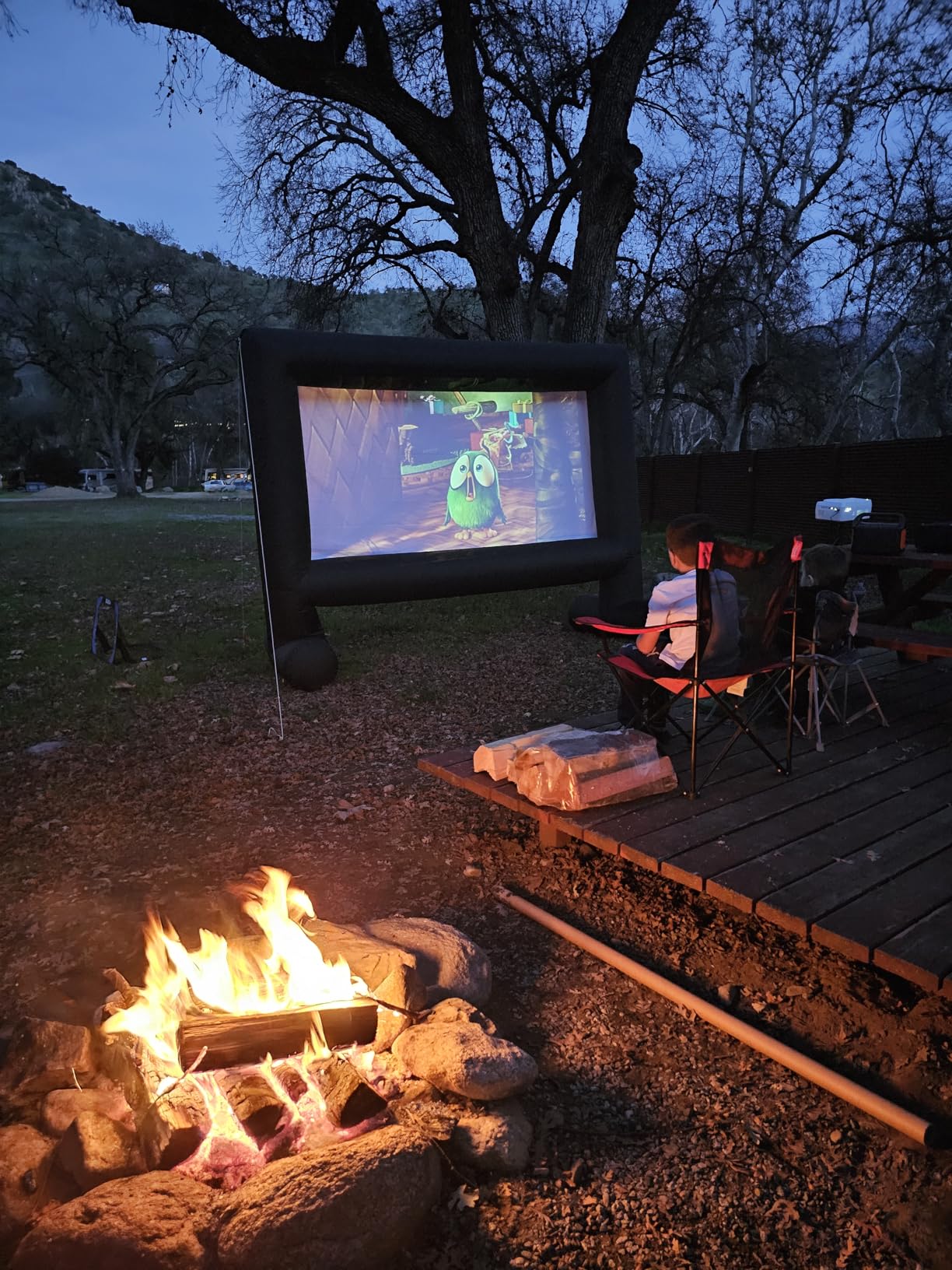 XHYCPY Inflatable Projector Screen 15ft Inflatable Movie Screen Outdoor with Air Blower and Storage Bag, Easy Set up, Front and Rear Projection for Outdoor Movie Night Backyard Pool Fun customer photo 1
