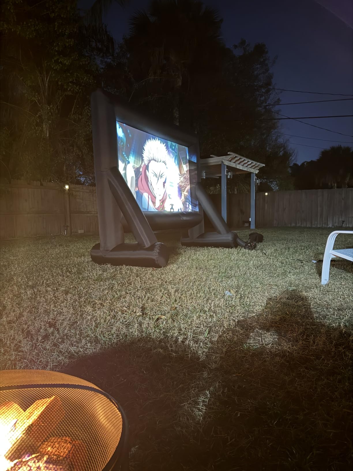 XHYCPY Inflatable Projector Screen 15ft Inflatable Movie Screen Outdoor with Air Blower and Storage Bag, Easy Set up, Front and Rear Projection for Outdoor Movie Night Backyard Pool Fun customer photo 2