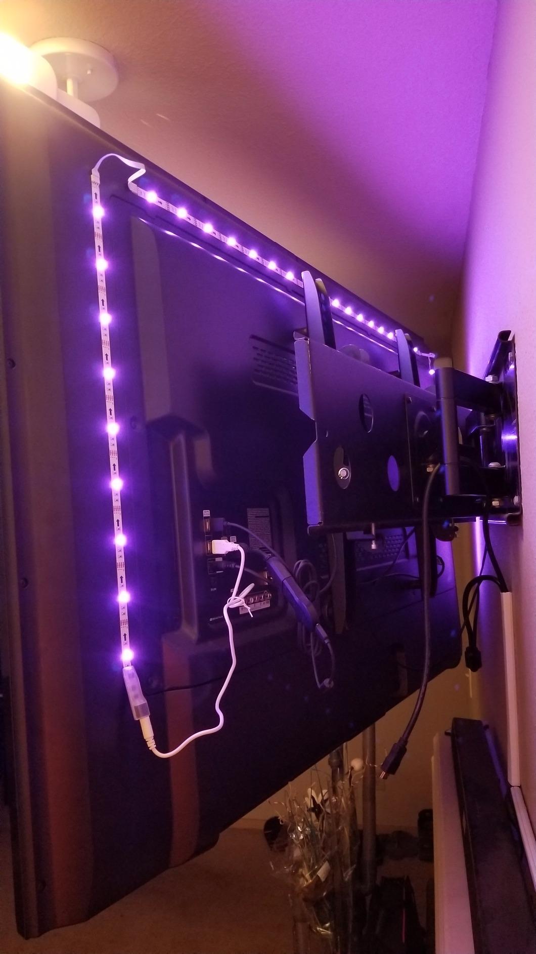 PANGTON VILLA Led Lights for TV LED Backlight,16.4FT RGB Smart LED Strip Lights for 65-75in TV, Bluetooth APP & Remote Control Music Sync & Multi-Scene Modes-USB Powered LED Lights for Bedroom/Gaming customer photo 1