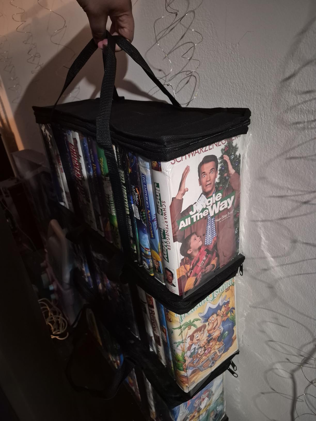 Evelots 2 Pack VHS Movie Tape Storage Bag/Case Clear PVC Plastic Holds 100 Total customer photo 1