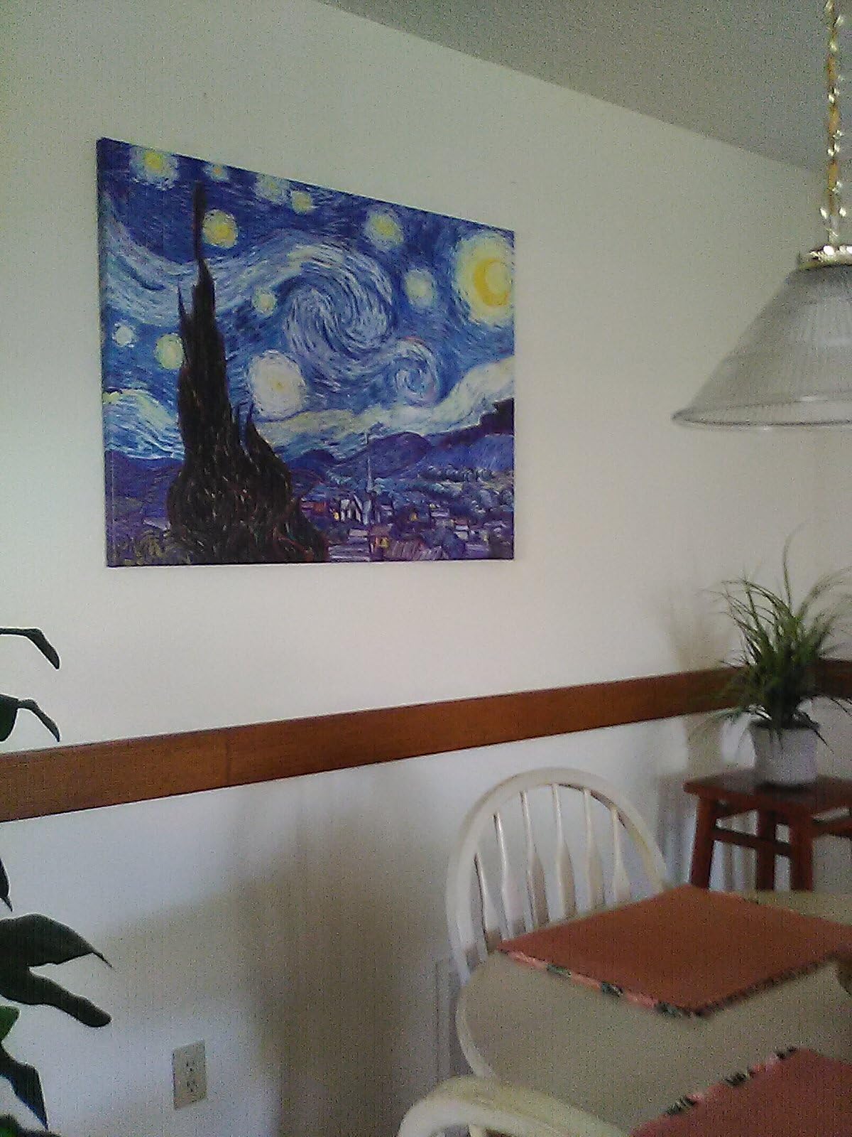 Wieco Art Framed Art Giclee Canvas Prints of Starry Night by Vincent Van Gogh Paintings Reproduction Post-Impressionism Artwork Framed Wall Art for Living Room Home decorations customer photo 2