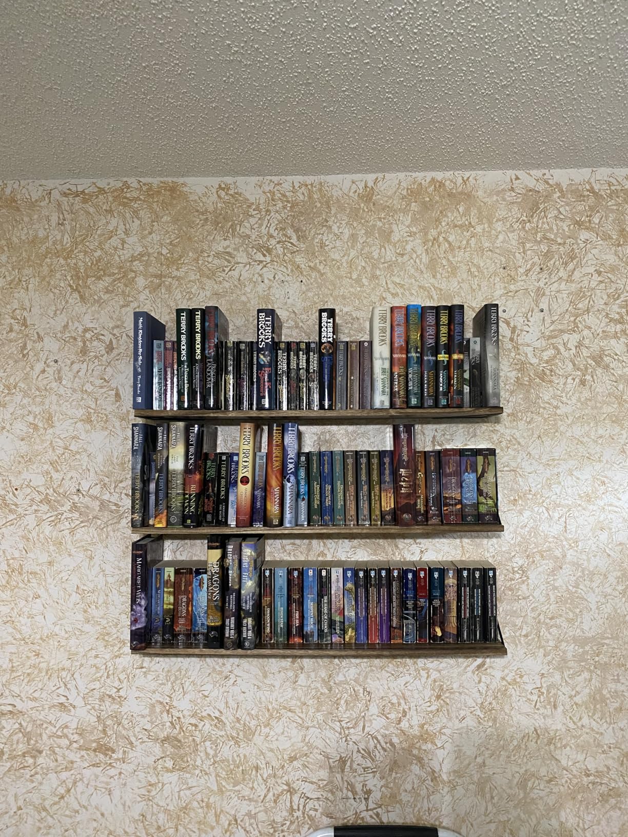 Wallniture Minori Floating Shelves Set of 3, Small Bookshelf Unit for Living Room, Office, and Bedroom, Natural Burned Rustic Wood Wall Decor with Metal Floating Shelf Bracket 6D x 17W x 5.5H in customer photo 1