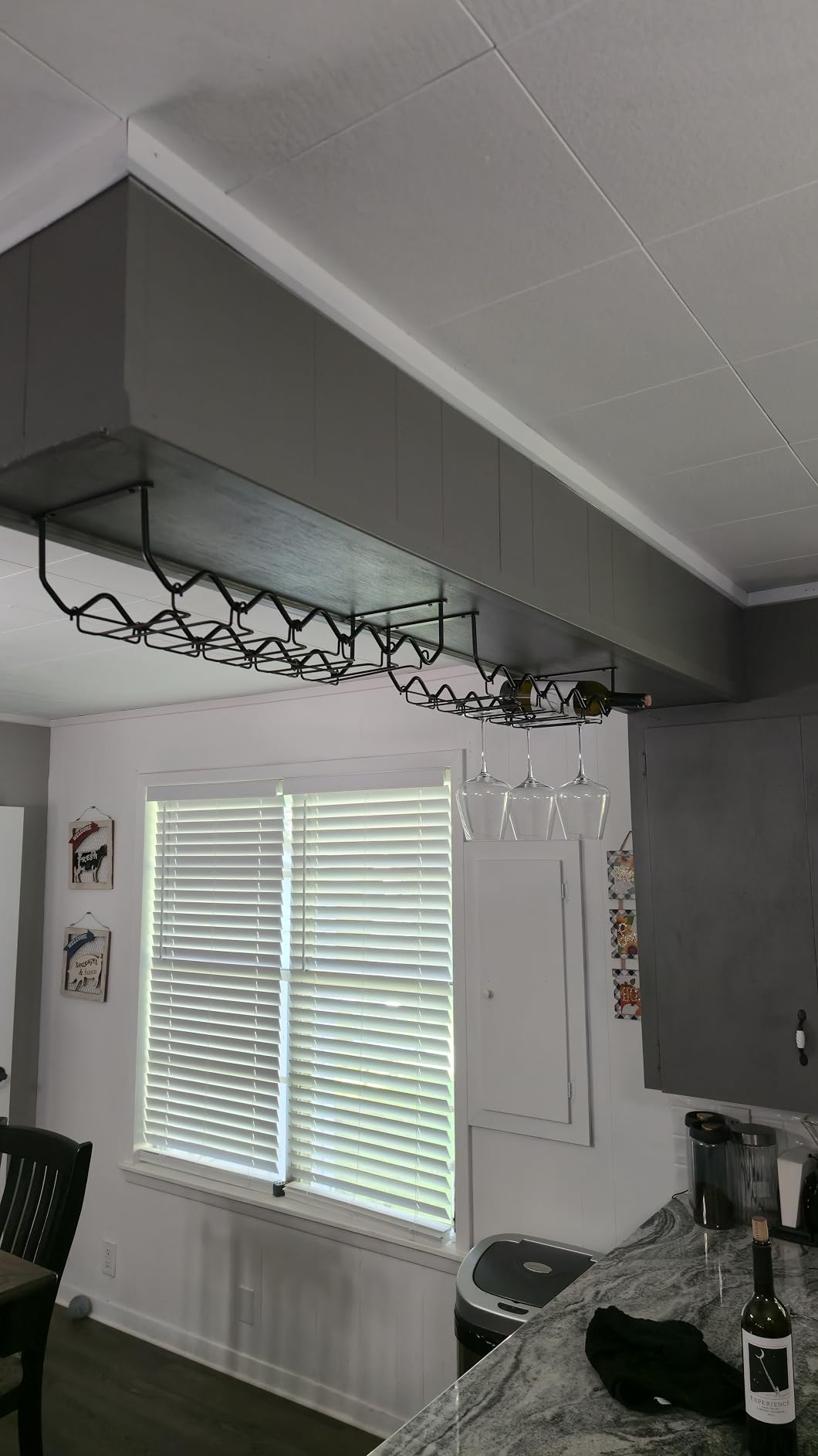Wallniture Piccola Under Cabinet Wine Rack & Glasses Holder, Kitchen Organization with 6 Bottle Organizer Metal Black customer photo 2