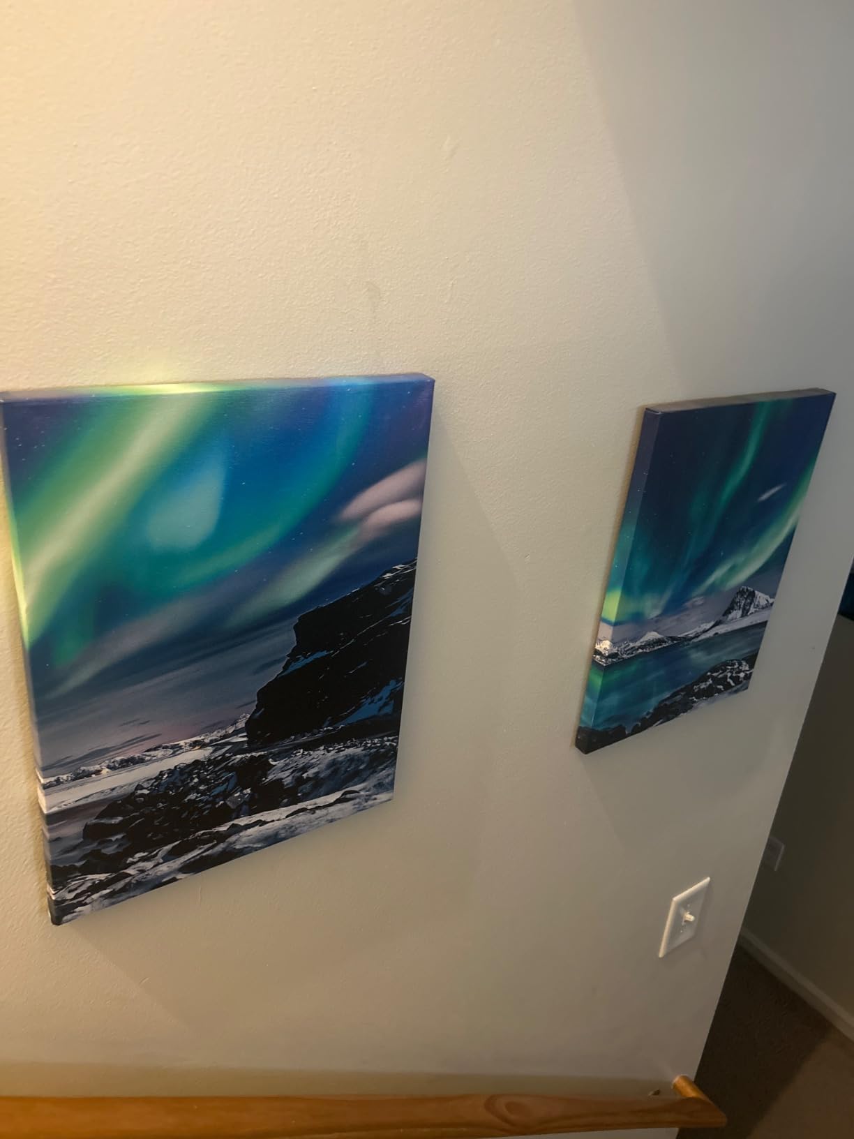 MHARTK66 Wall Art for Bedroom Wall Decor for Living Room Office Decor Abstract Mountain Aurora Landscape Painting 3 Piece Scenic Framed Canvas Art Prints Ready to Hang Kitchen Wall Pictures Home Decor customer photo 2