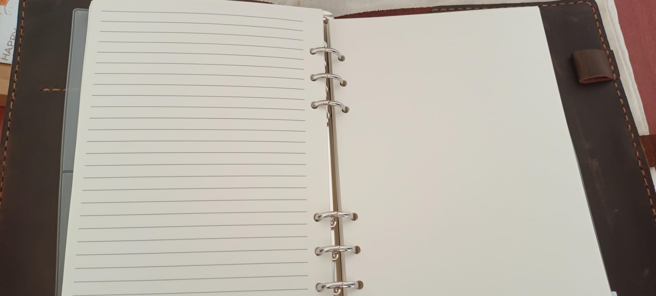 Refillable Leather Journal Writing Notebook, A5 Leather Travel Journal with Pockets, Vintage 6 Ring Binder Organizer Planner Portfolio, Best Travel Gifts - Brown customer photo 1