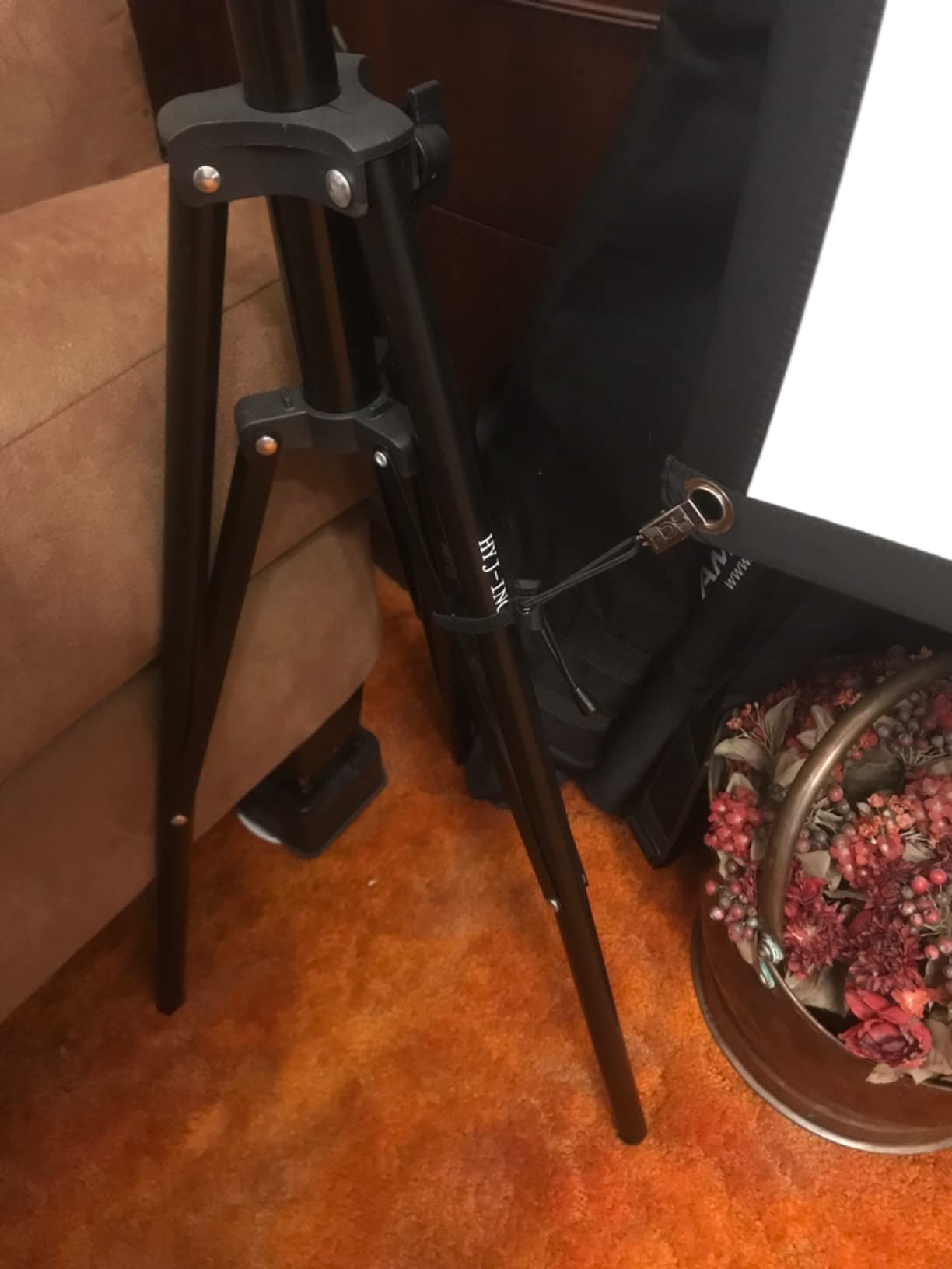 HYJ-INC 12ft x 10ft Photo Video Studio Heavy Duty Adjustable Photography Muslin Backdrop Stand Background Support System Kit with Carry Bag 4 Spring Clamps customer photo 2