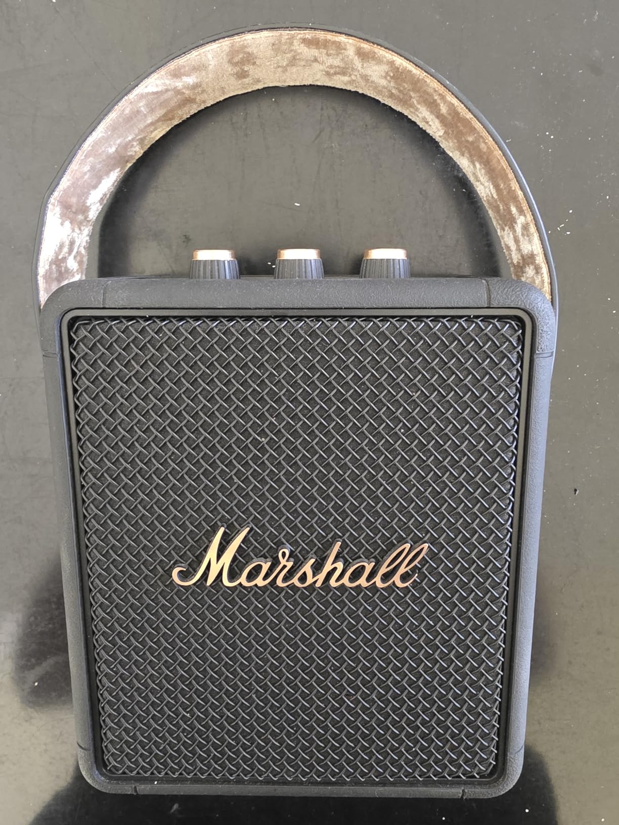Marshall Stockwell II Portable Bluetooth Speaker, Black and Brass customer photo 1