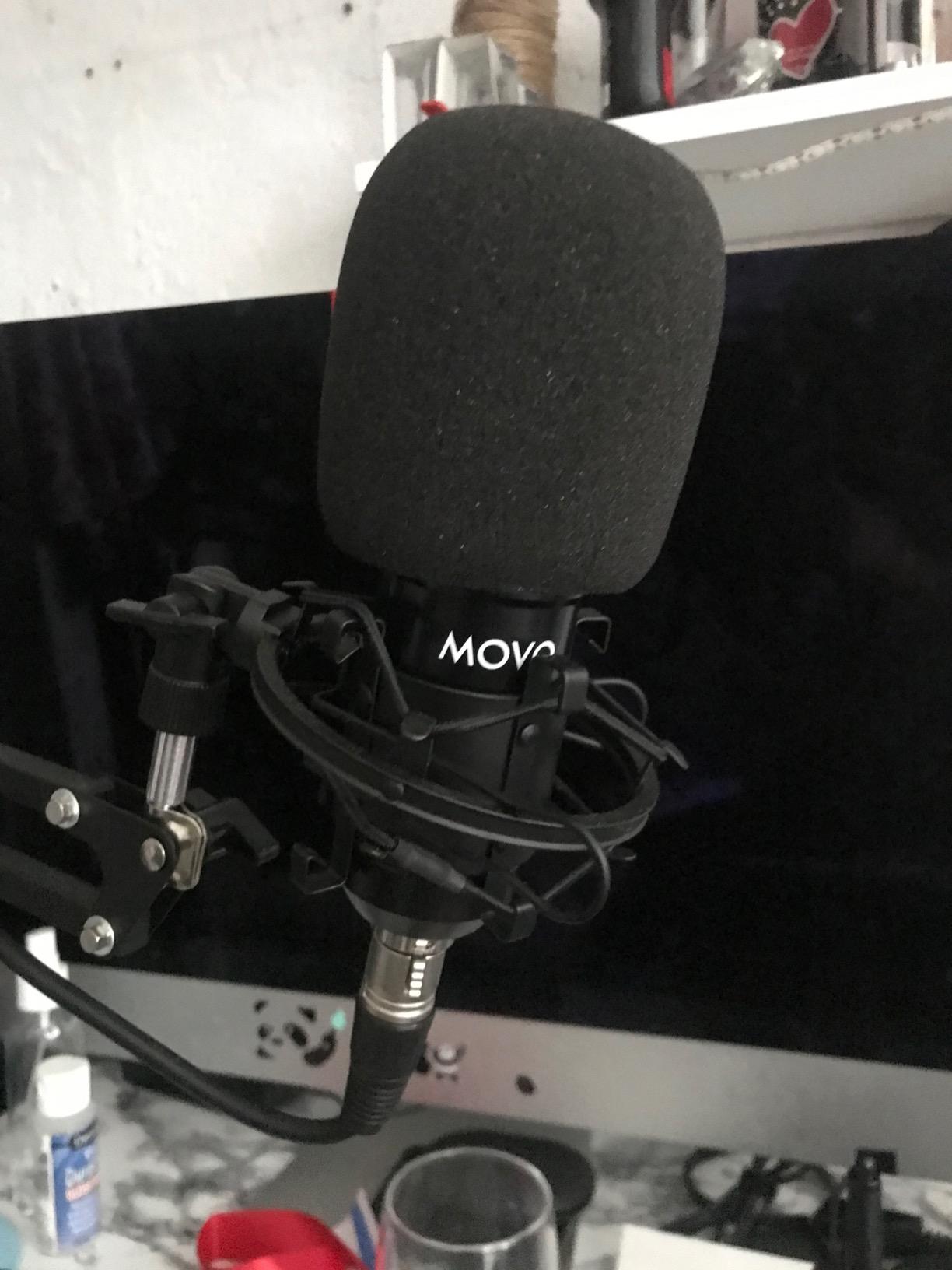 Movo PodPak4A 4-Pack Universal XLR Condenser Microphone Podcast Equipment Bundle for 4 - Includes Cardioid Mics, Desk Mount Stands, Shock Mounts, Pop Filters, and Audio Cables - Podcasting, YouTube customer photo 1