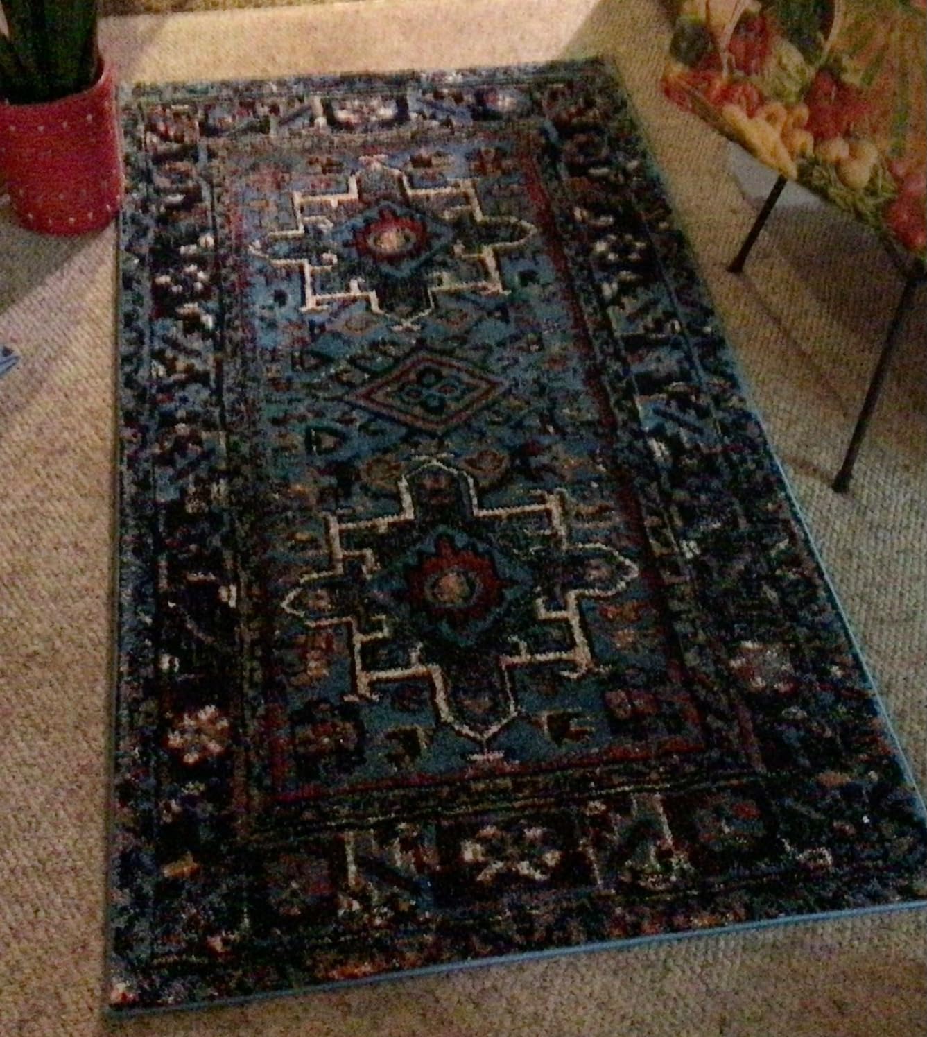 SAFAVIEH Area Rug 9x12 - Vintage Hamadan Collection - Large - Blue & Grey, Traditional Persian Design, Non-Shedding & Easy to Clean, Ideal for Living Room, Bedroom, Dining Space (VTH211N) customer photo 2