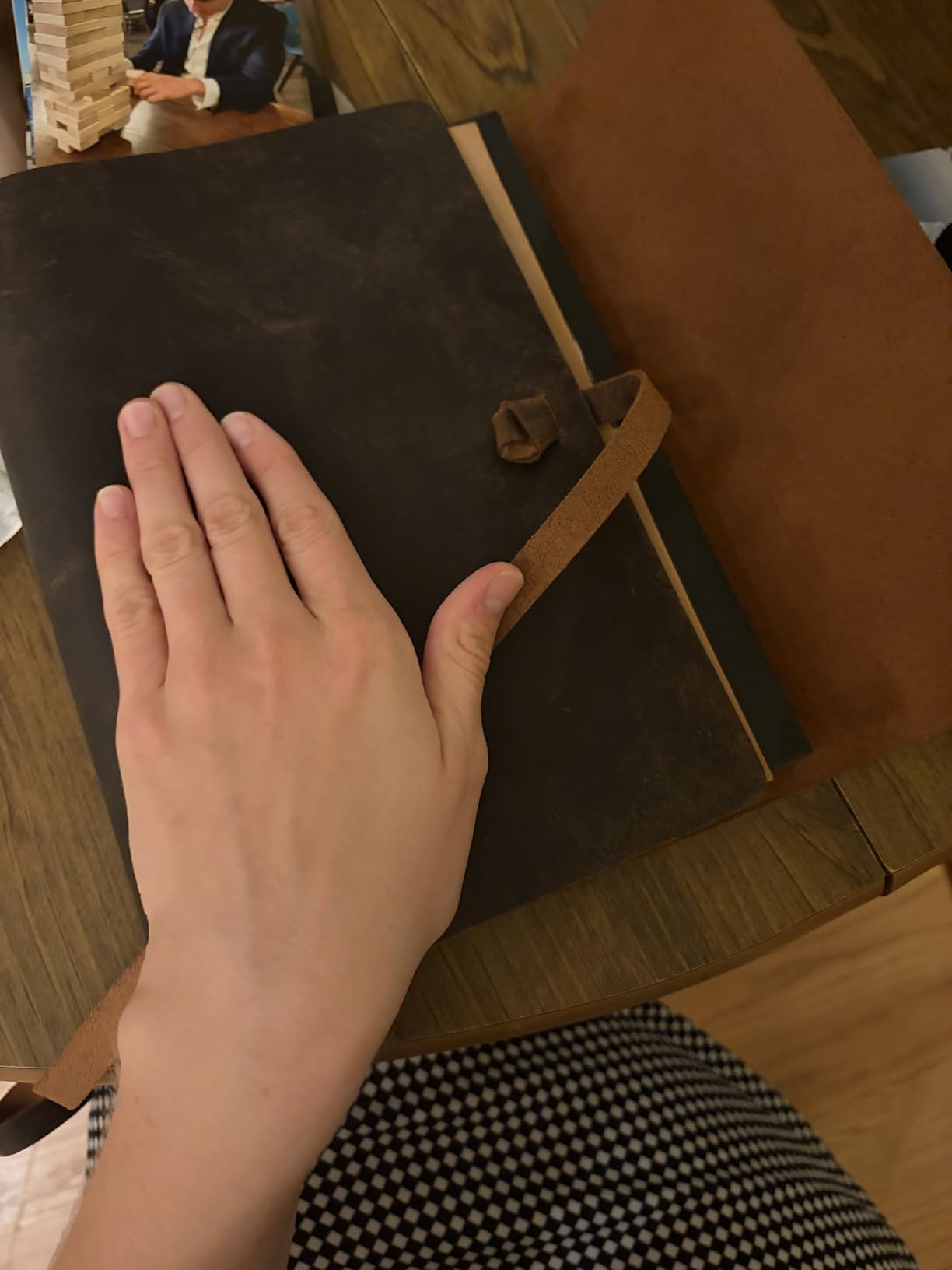 MOONSTER Leather Scrapbook & Photo Album - Handcrafted Full Grain Buffalo Leather Scrapbook Keepsake Photo Book with Strap - Vintage Gift Picture Album for Memories & Classic Photo Albums customer photo 1