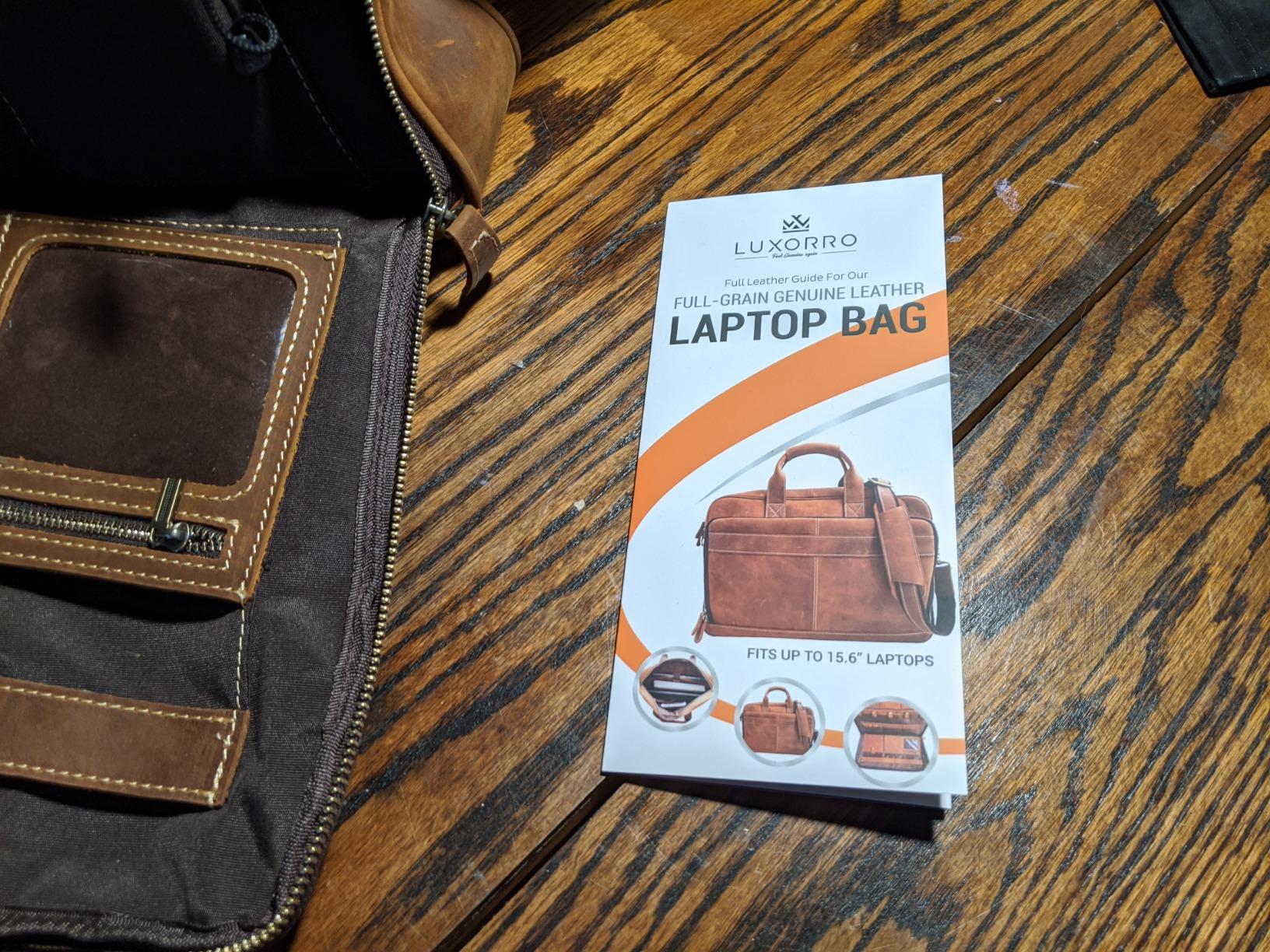Luxorro Full-Grain Leather Briefcase for Men - Laptop Bag with Leather Computer Compartment customer photo 1
