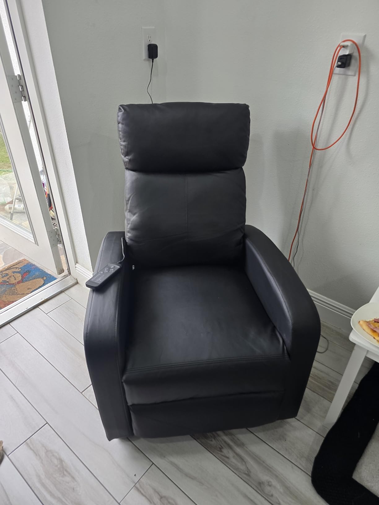 FDW Recliner Sofa Massage Chair Home Theater Seating with Lumbar Support and Padded Backrest for Living Room and Bedroom (Leather, Black) customer photo 2