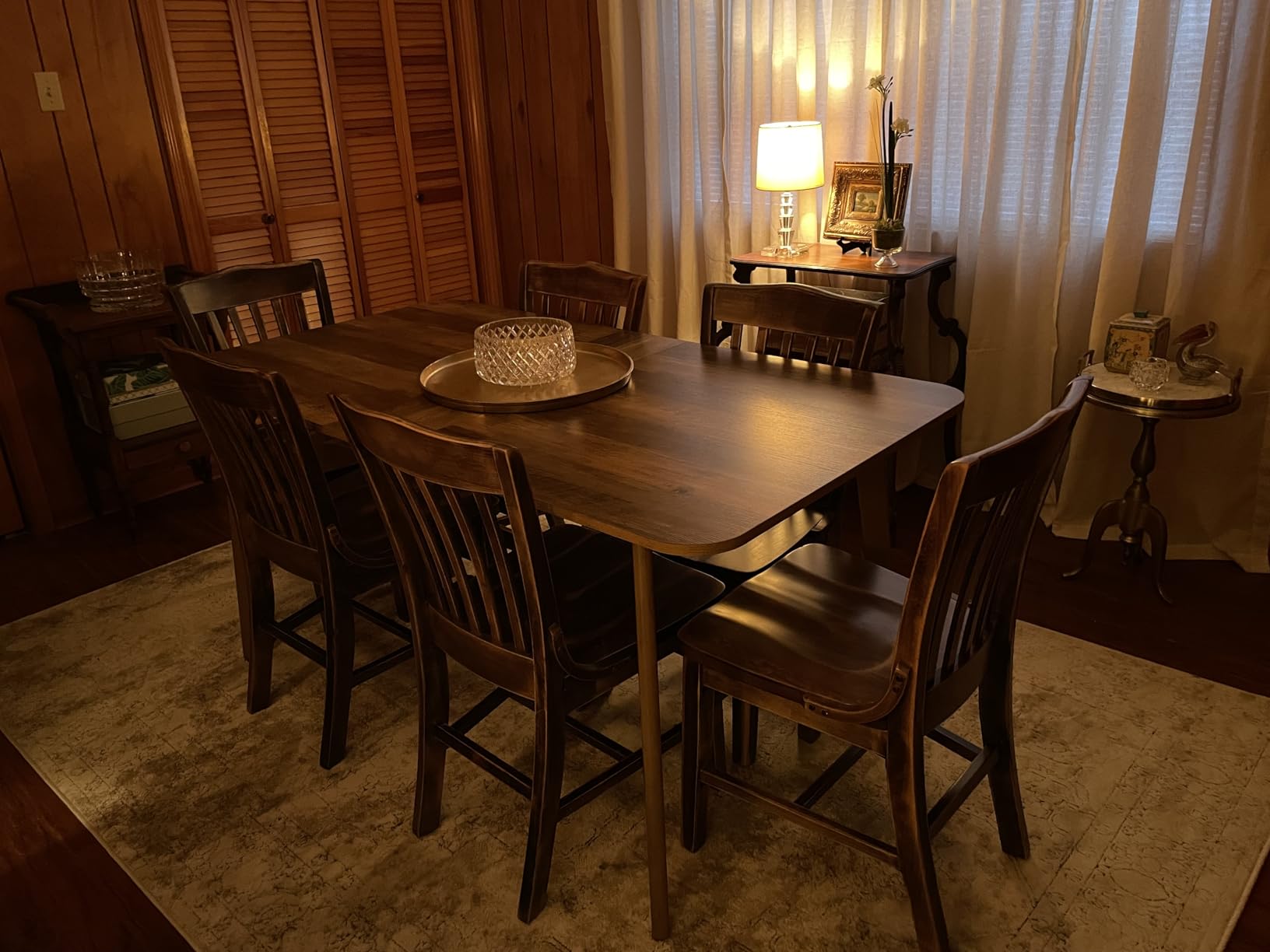 VASAGLE Folding Dining Table, Kitchen Table, Drop Leaf Extendable Table for Small Spaces, Seats 2-4 People, Industrial, Rustic Brown and Black UKDT077B01 customer photo 1