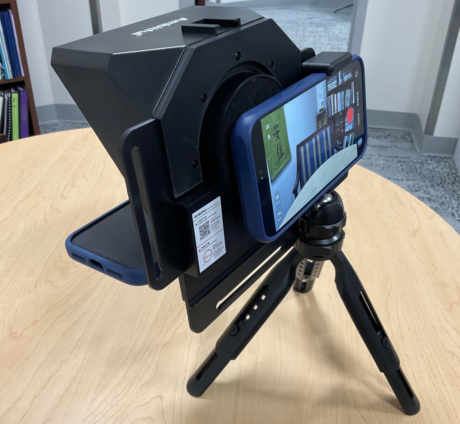 AMBITFUL Portable Teleprompter Kit - 7.5'' Mini Teleprompter with Desktop Tripod & Remote Control for Phone and DSLR Camera customer photo 1