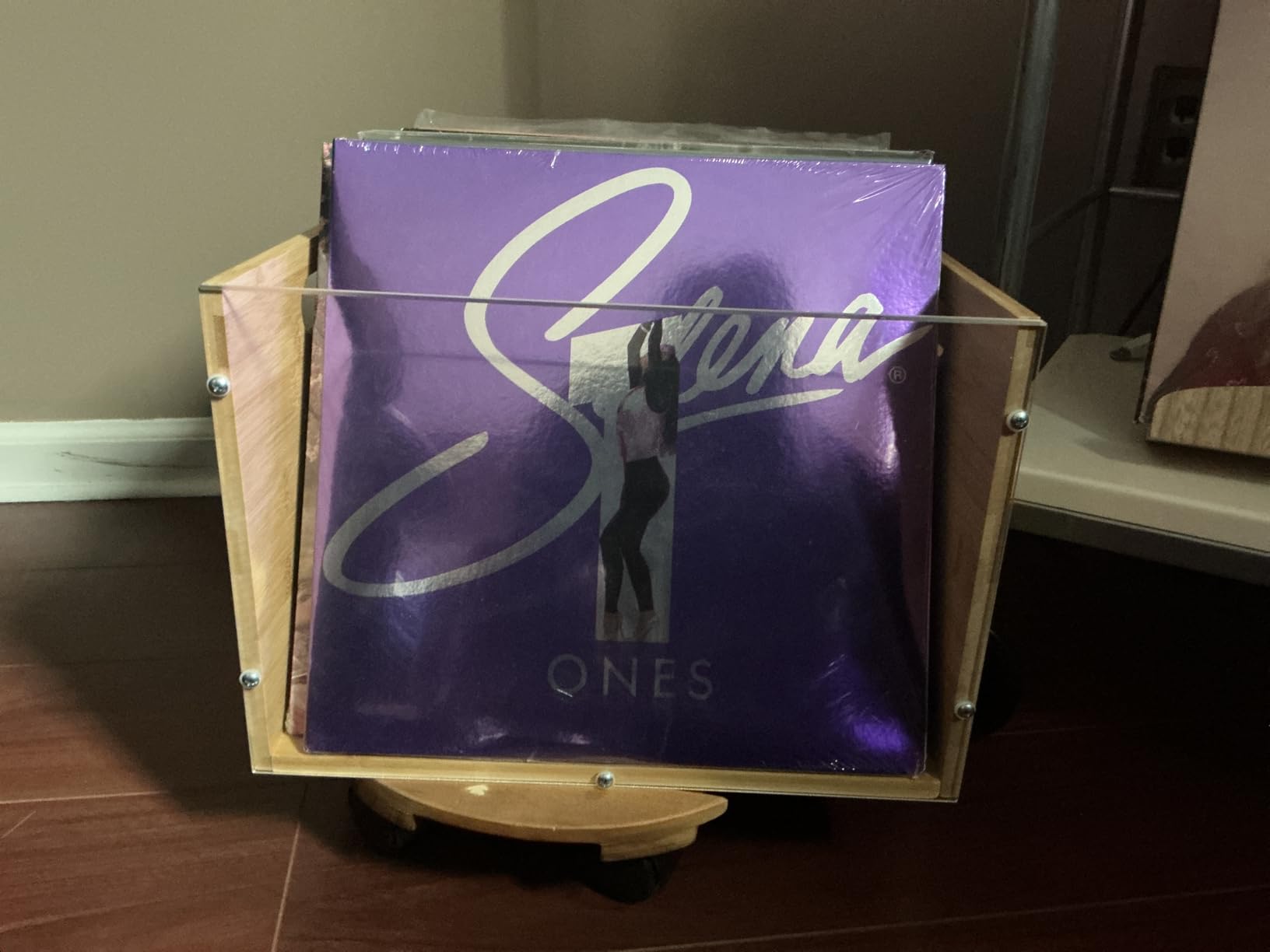 X-cosrack Vinyl Record Storage Crate, Visible Acrylic & Bamboo Vinyl Record Holder with Handle, Record Crates for Vinyl LP Album Magazine, Cube Box Storage and Organizer customer photo 2