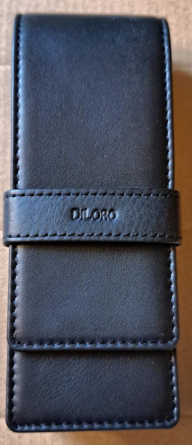 DiLoro Leather Triple Pen Case Pencil Pouch Holder for Three Fountain Ballpoint Rollerball Pens and Pencils customer photo 1