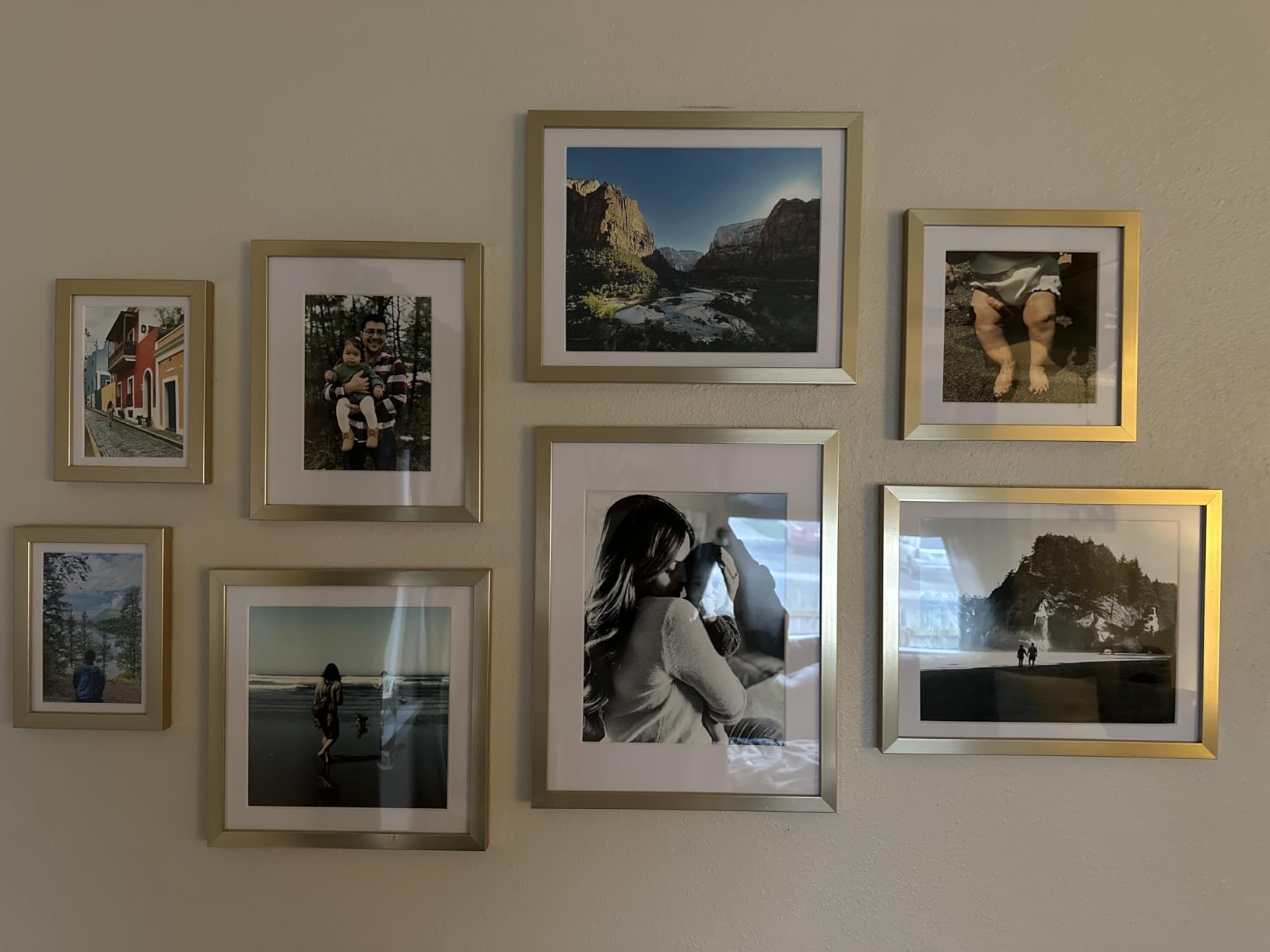 ArtbyHannah Gallery Wall Frame Set, 8 Pack Picture Frames Collage Wall Decor with Neutral Pampas Grass Art for Living Room, Assorted Size Including 11