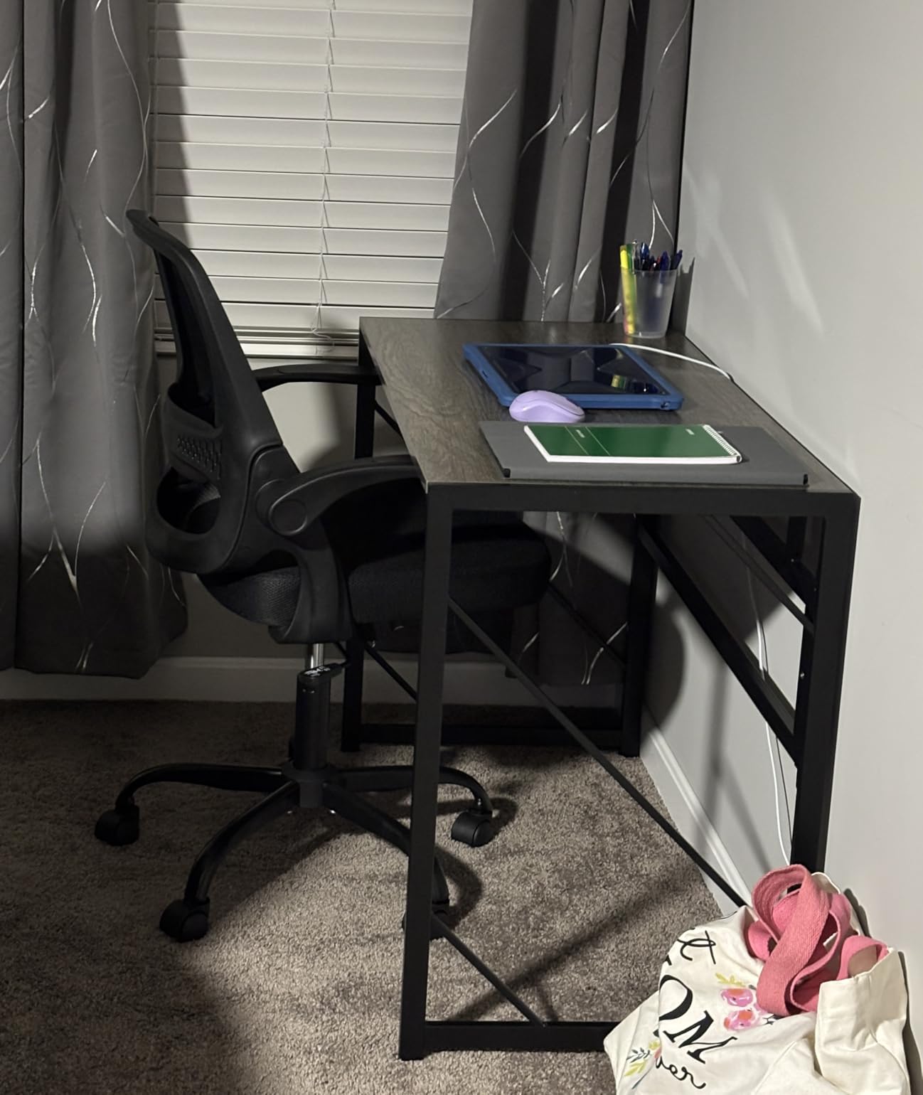 Elephance Folding Desk Writing Computer Desk for Home Office, No-Assembly Study Office Desk Foldable Table for Small Spaces customer photo 1