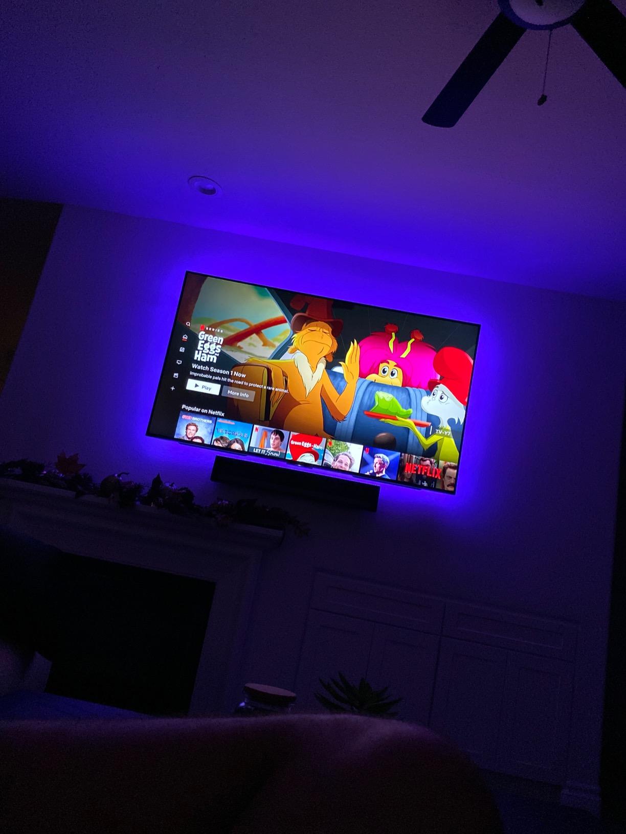 HAMLITE TV Backlight 55 inch, 11.5Ft Led Strip Lights USB Powered with Remote -Curve Design Sync on/Off with TV, Changing LED Background Bias Lighting for Living Room Decor, Gaming Decor customer photo 2