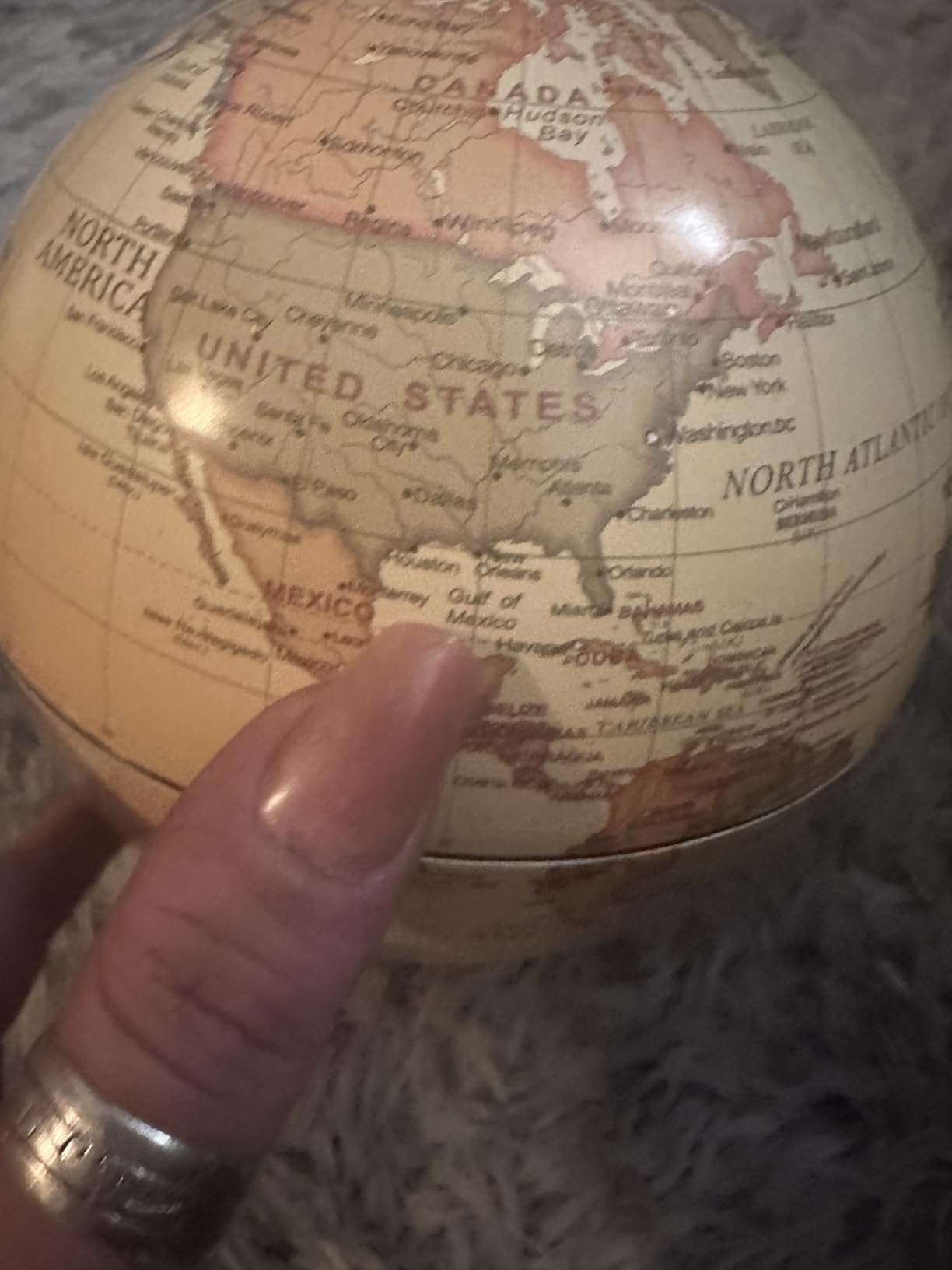 Annova Antique Globe Dia 5.5-inch / 14CM - Educational/Geographic/Modern Desktop Decoration - Stainless Steel Arc and Base - for School, Home, and Office (Antique 5.5