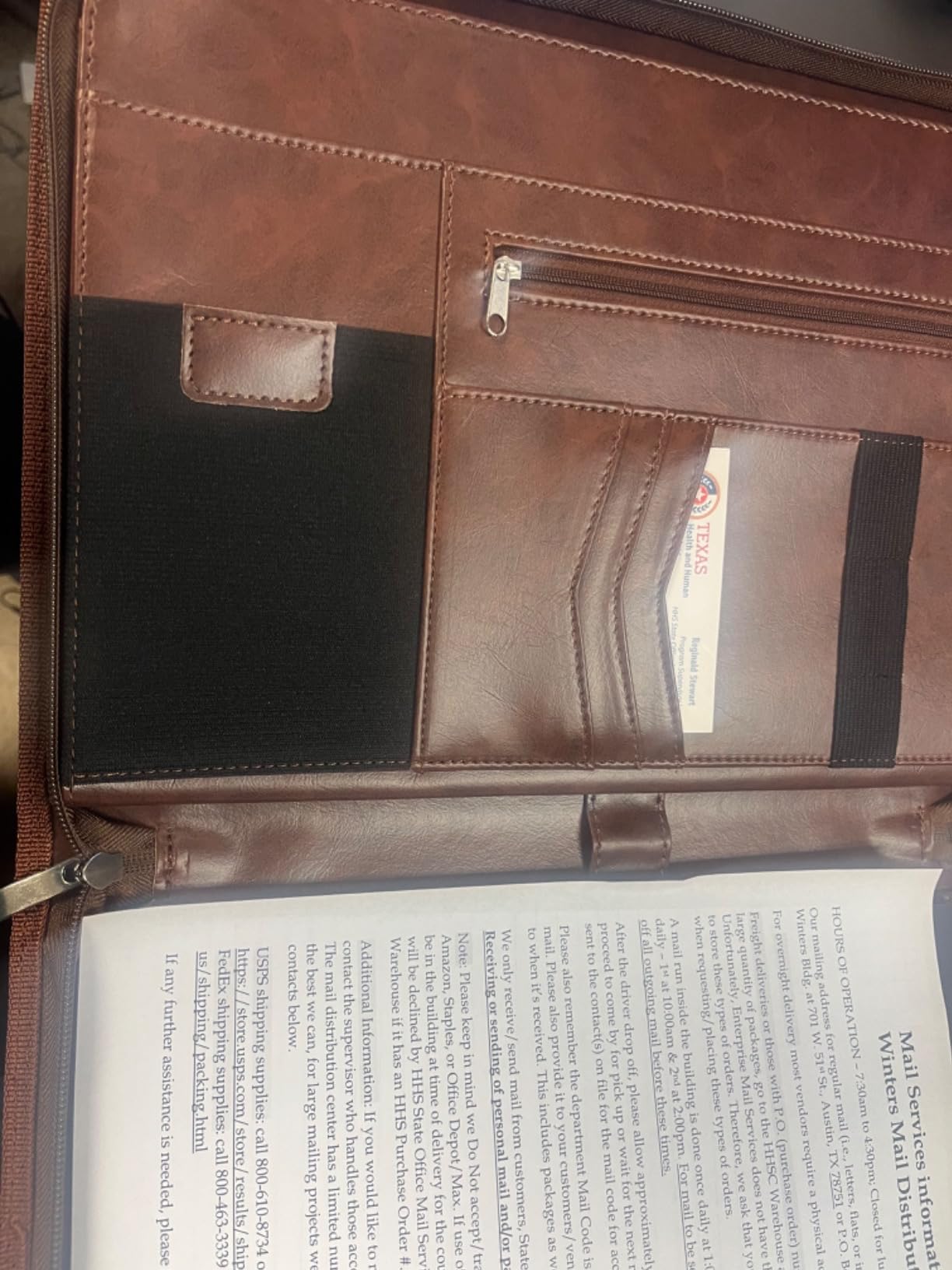 ProCase Portfolio Business Padfolio Folder with Zipper, Conference Meeting Executive File Legal Document Organizer with Pockets Letter Size A4 Writing Pad Notepad Padfolio -Brown customer photo 1