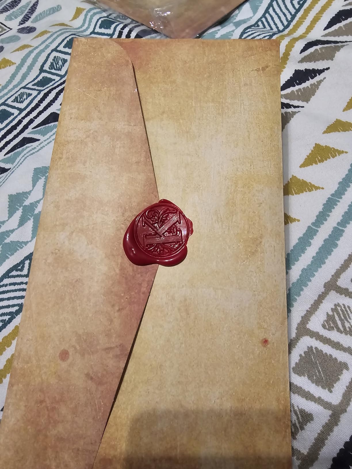 33 Pieces Vintage Paper and Envelopes Set, Including 12 Writing Stationery Paper Letter 12 Envelopes Sealing 6 Wax Sticks Seal Stamp Tea Candles and Wax Spoon for Stamp customer photo 1