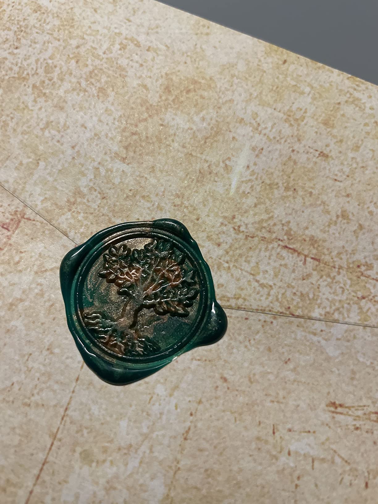 33 Pieces Vintage Paper and Envelopes Set, Including 12 Writing Stationery Paper Letter 12 Envelopes Sealing 6 Wax Sticks Seal Stamp Tea Candles and Wax Spoon for Stamp customer photo 2