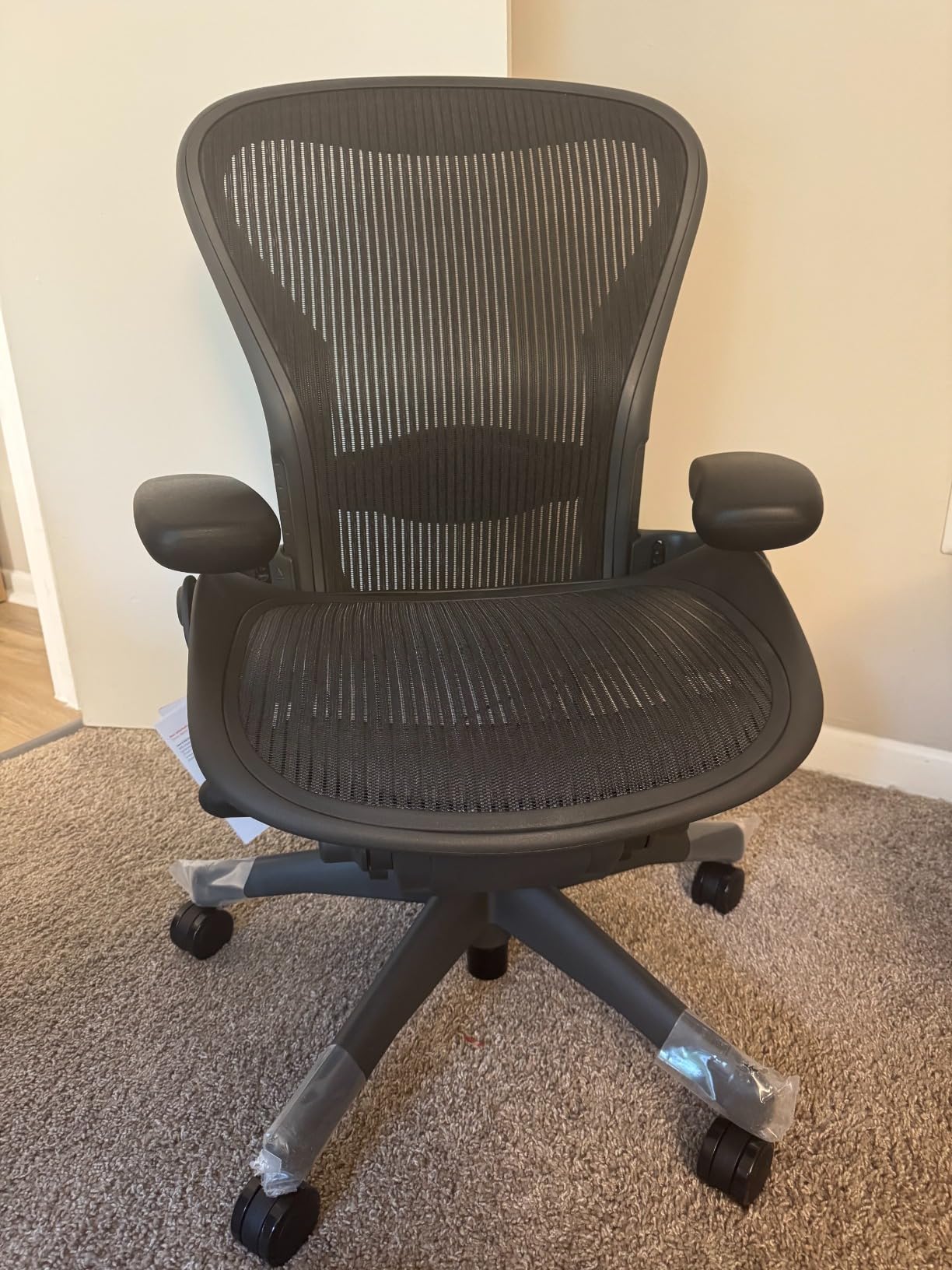 Herman Miller Aeron Size B Office Chair | Adjustable Arms | Rear Tilt Limiter | Lumbar Support Pad (Renewed) customer photo 1