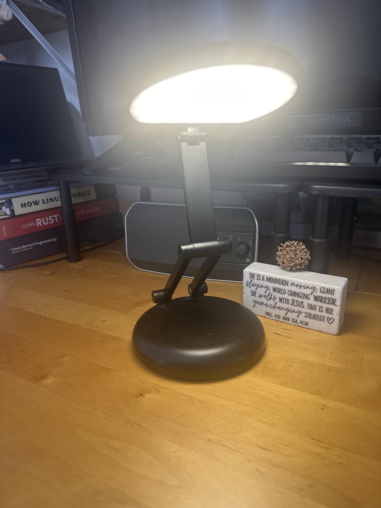 One Fire Cordless Desk Lamp, Dimmable Small Battery Powered Lights, 3600mAh Rechargeable Wireless Table Lamp, Mini Lamp & Portable Light for Bed, Book Reading, Home for Small Spaces, Nail Light, Craft, Office customer photo 1