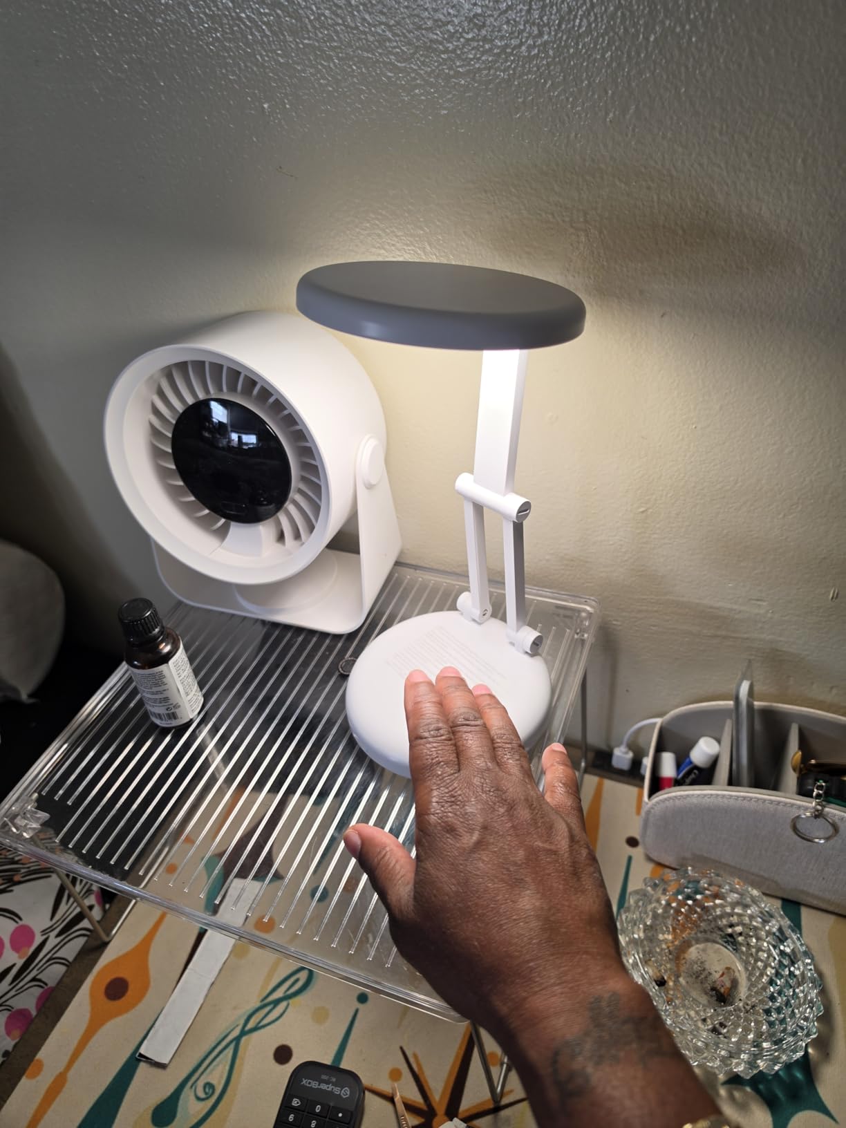 One Fire Cordless Desk Lamp, Dimmable Small Battery Powered Lights, 3600mAh Rechargeable Wireless Table Lamp, Mini Lamp & Portable Light for Bed, Book Reading, Home for Small Spaces, Nail Light, Craft, Office customer photo 2
