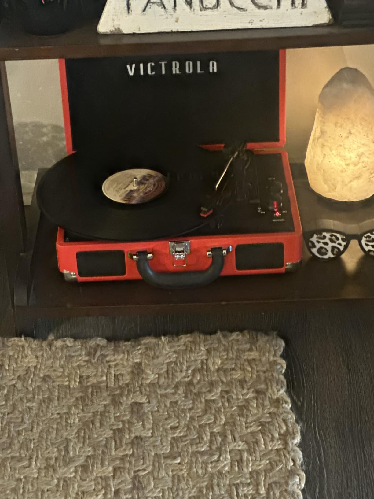 Victrola Journey Bluetooth Portable Suitcase Record Player - with Built-in Speakers, 3 Speed Vinyl Record Player, RCA Out, Headphone Jack (Magenta) customer photo 1