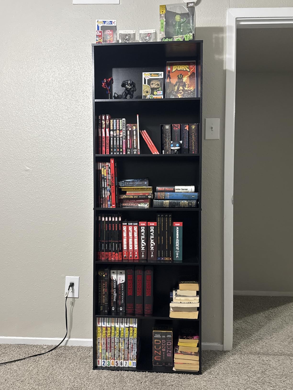 IRONCK Industrial Bookshelves and Bookcases Floor Standing 6 Shelf Display Storage Shelves 70 in Tall Bookcase Home Decor Furniture for Home Office, Living Room, Bed Room, Vintage Brown customer photo 2