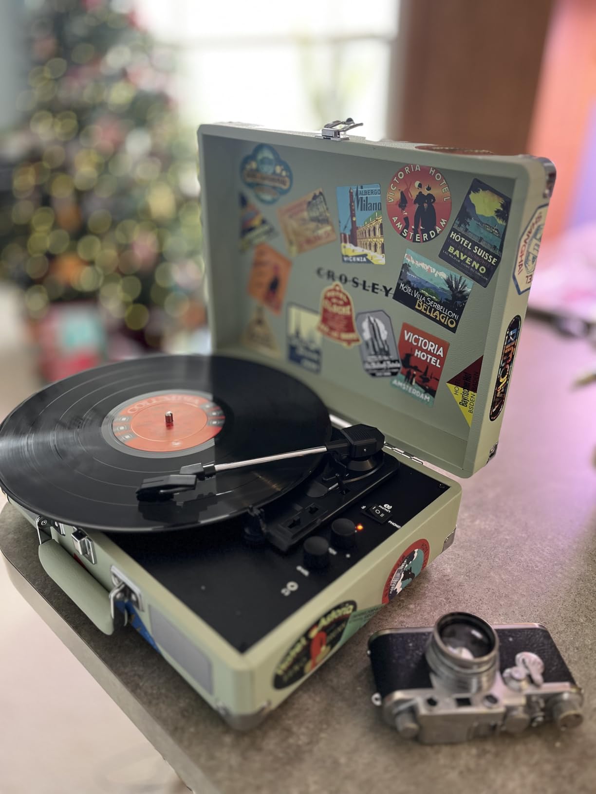 Crosley CR8005F-MT Cruiser Plus Vintage 3-Speed Bluetooth in/Out Suitcase Vinyl Record Player Turntable, Mint customer photo 2