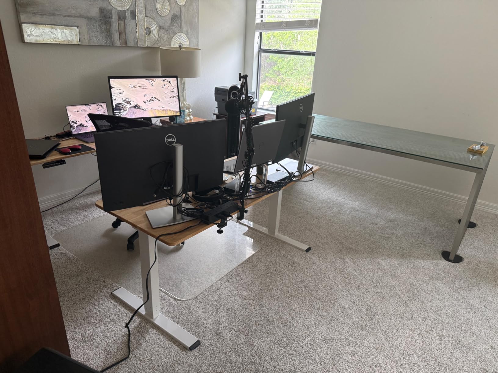 FlexiSpot E6 Bamboo 3-Stage Dual Motor Electric Standing Desk 55 x 28 Sit Stand Up Desk, Holds 220 lbs, Adjustable Height w/ Memory Presets, Solid Bamboo Desktop & Black Frame, Ships in 2 Boxes customer photo 1