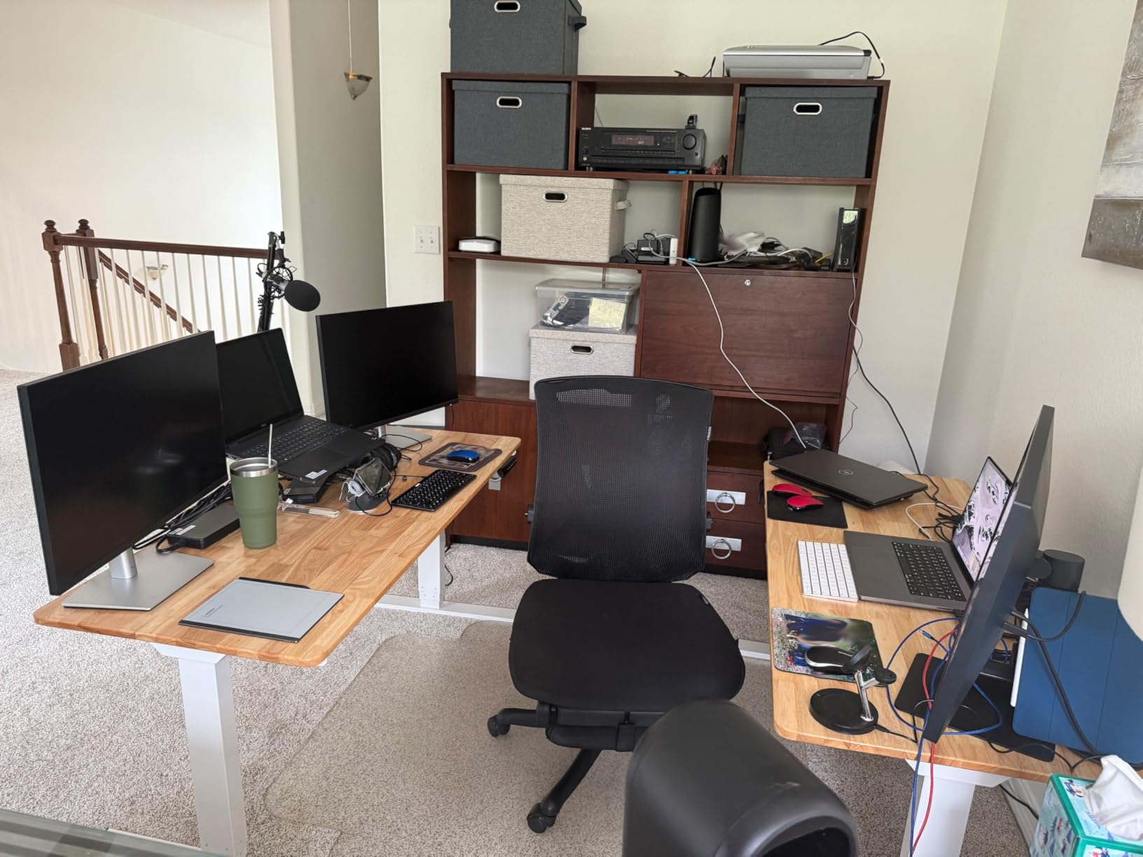 FlexiSpot E6 Bamboo 3-Stage Dual Motor Electric Standing Desk 55 x 28 Sit Stand Up Desk, Holds 220 lbs, Adjustable Height w/ Memory Presets, Solid Bamboo Desktop & Black Frame, Ships in 2 Boxes customer photo 2