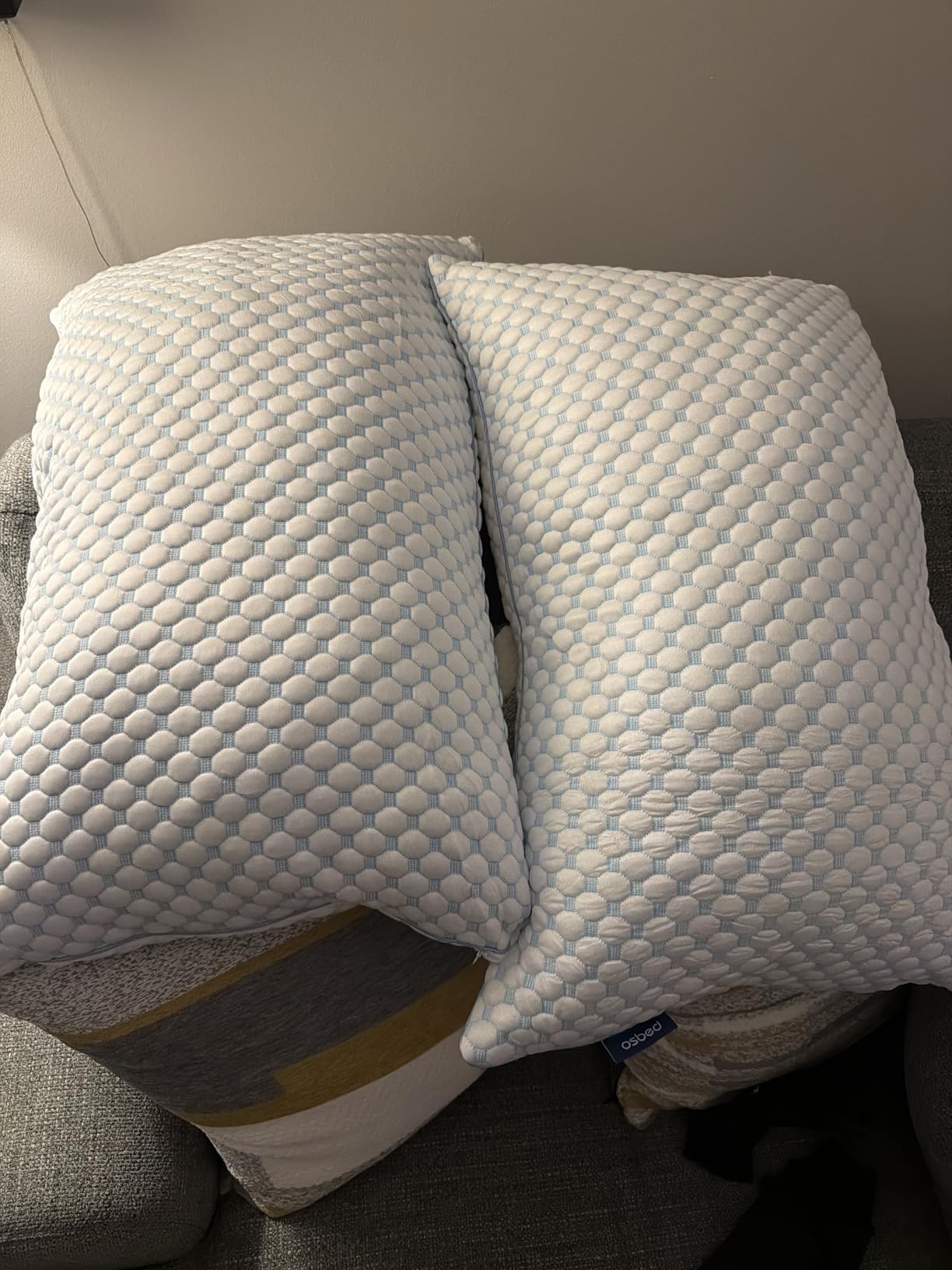 OSBED Cooling Adjustable Shredded Memory Foam Pillows Queen Size Set of 2 - Temperature-Regulating for All Sleepers with Dual Airflow Ventilation (CertiPUR-US & Hypoallergenic & Machine Washable) customer photo 2