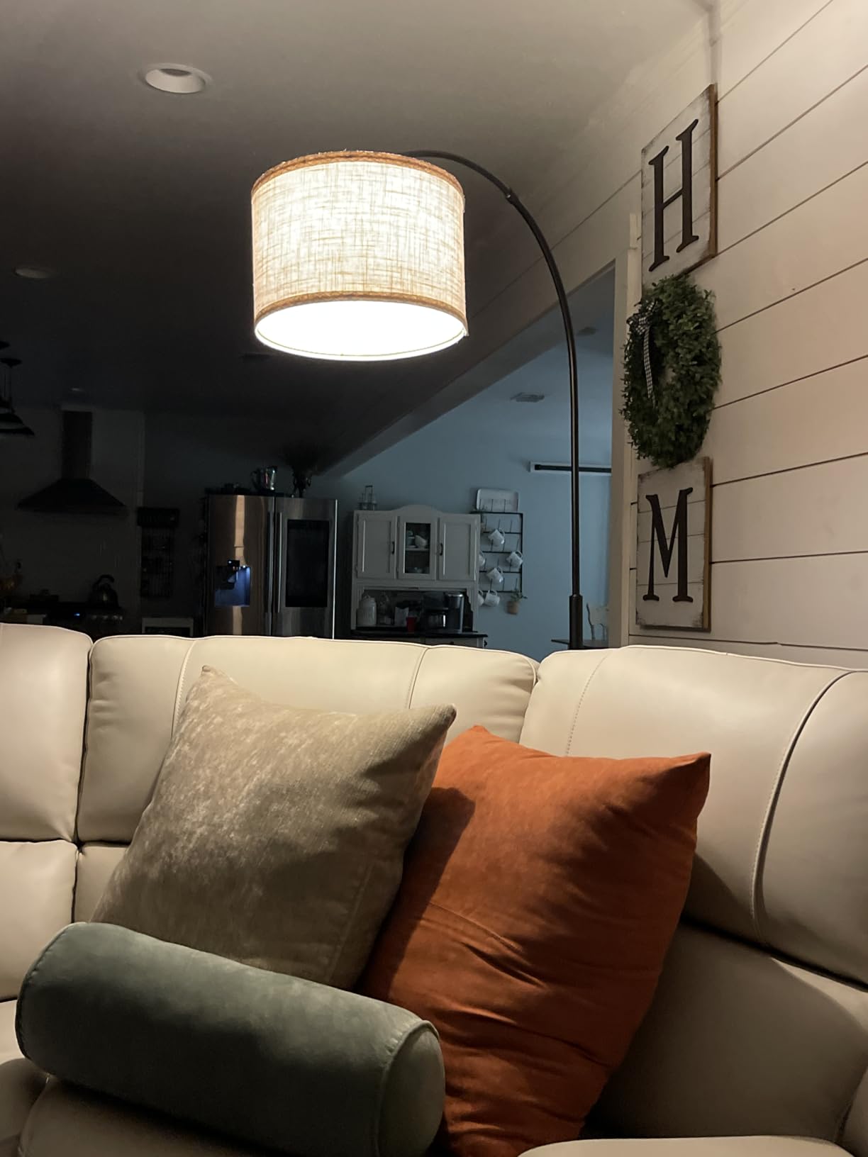 Dimmable Floor Lamp, Arc Floor Lamp with Dimmer, Black Standing Lamp with Adjustable Hanging Shade, Over Couch Tall Reading Light, Modern Pole Lamp for Living Room Bedroom, 9W LED Bulb Included customer photo 1