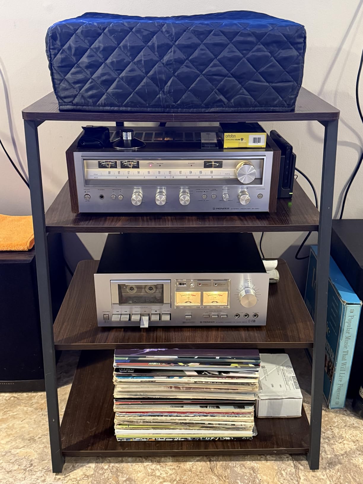 Double Quilted Turntable Dust Cover - Fits Technics SL-1200/1210, Pioneer PLX-1000, Reloop - Protective Fabric Record Player Cover customer photo 1