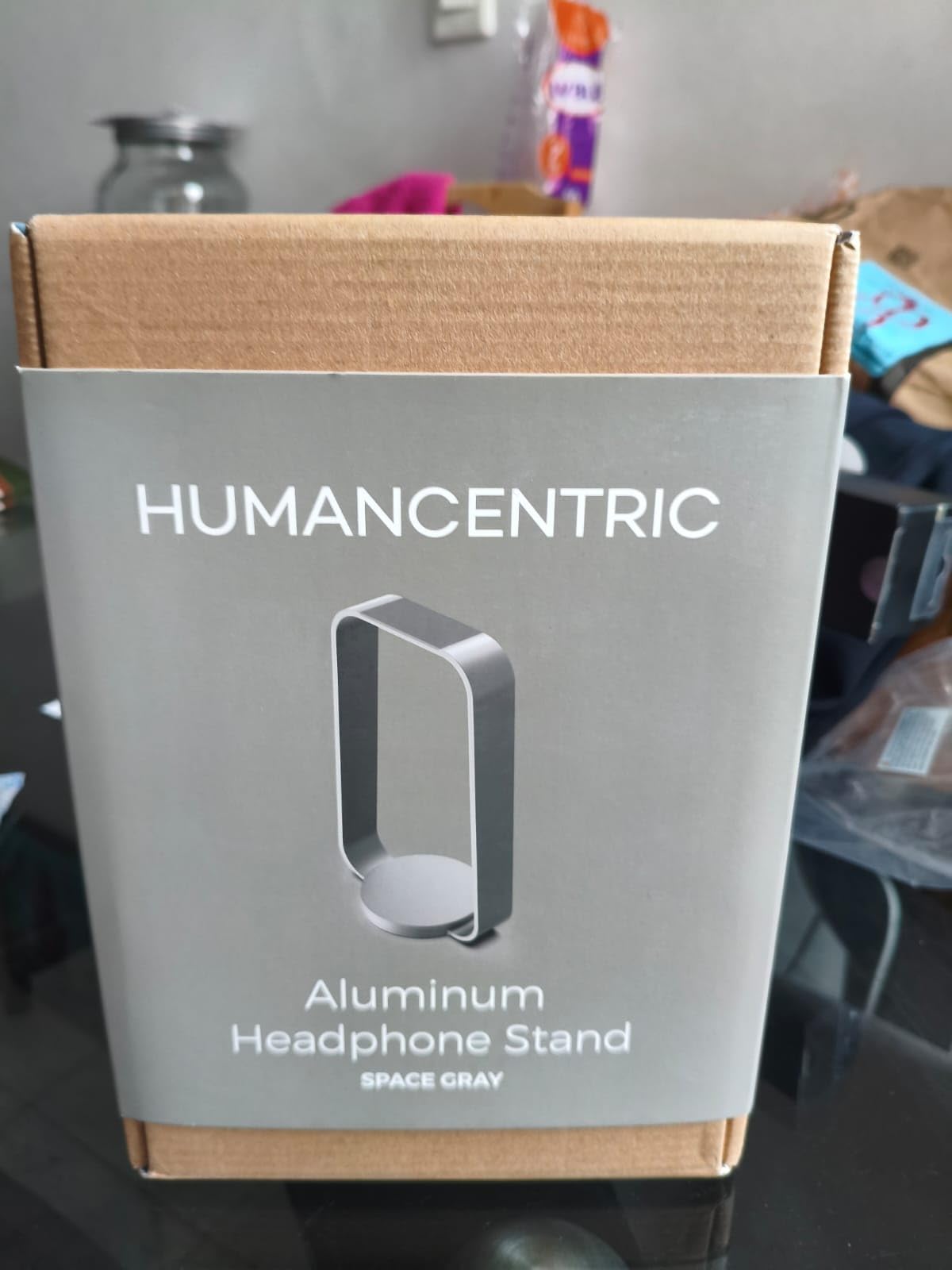 HumanCentric Aluminum Headphone Stand in Space Gray, Weighted Desk Headset Holder with Silicone Pad customer photo 2